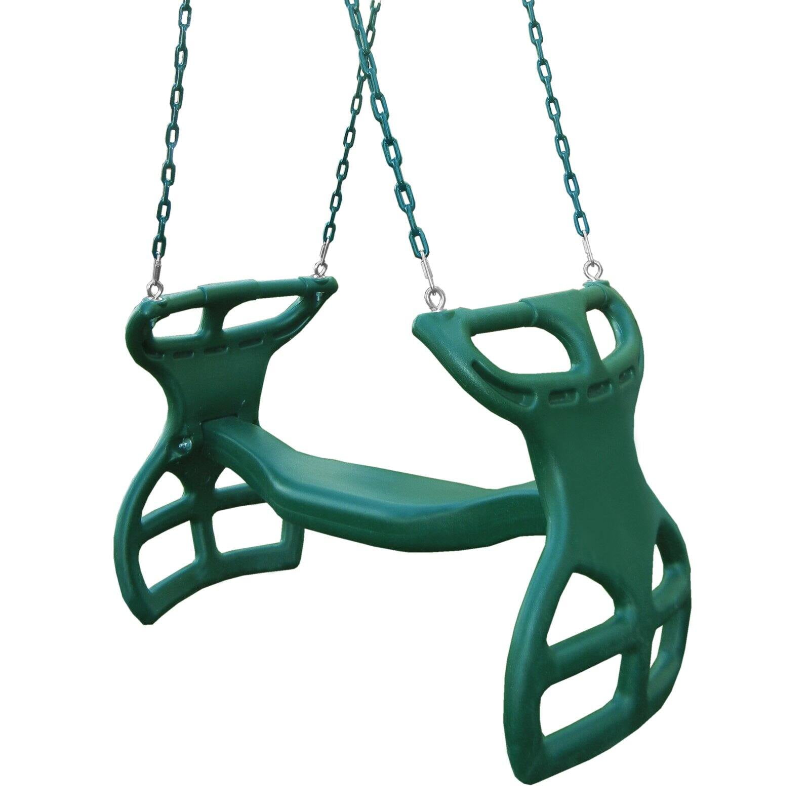 Swing-N-Slide Dual Ride Glider with Chains for Backyard Swing Sets (Green, 38 in x 16 in x 24 in) 5u9e4