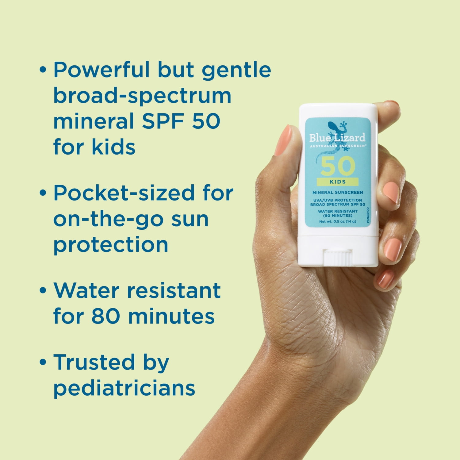 Blue Lizard Kids Mineral SPF 50 Sunscreen Stick (Blue, 0.5 oz) tfskl