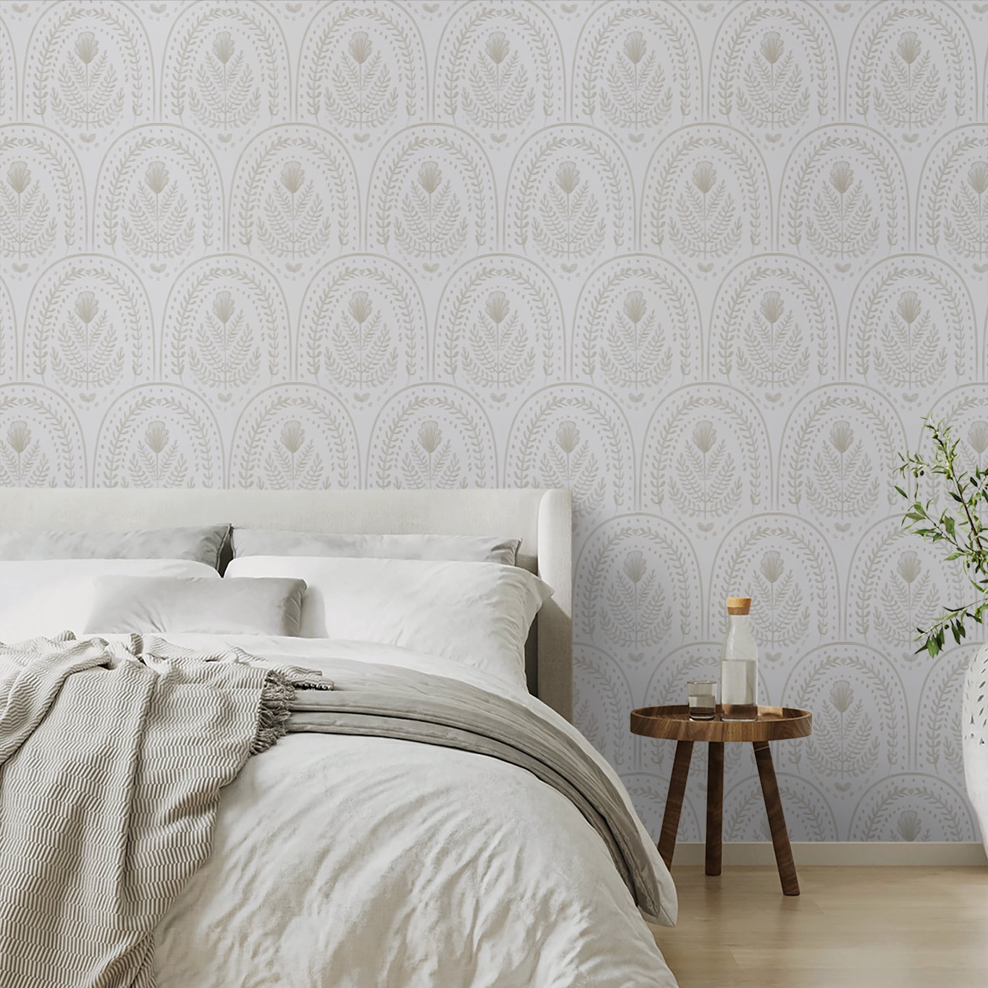 UMIGGEE Boho Peel and Stick Wallpaper, Removable Self-Adhesive Contact Paper for Home Decor (White, 118-in x 17.3-in) 303o3