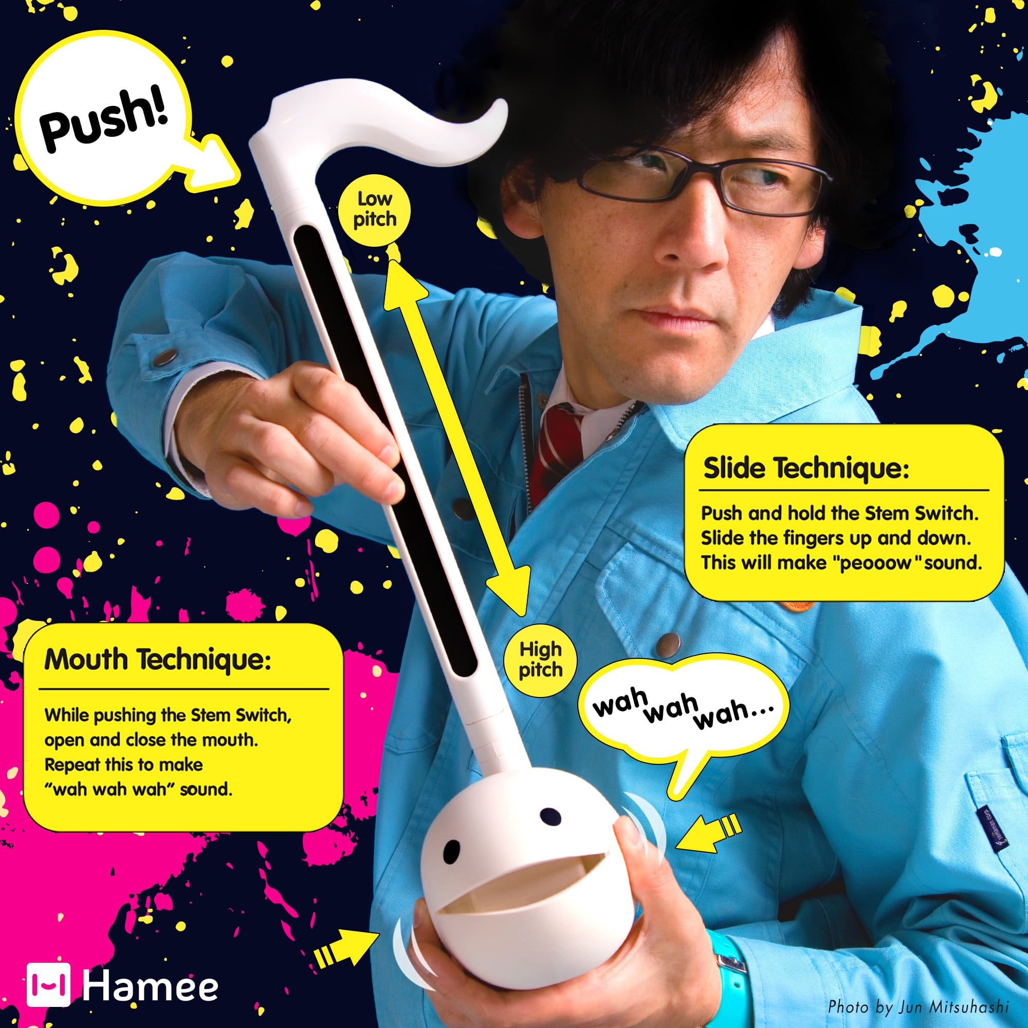 Otamatone Deluxe Electronic Musical Instrument Portable Synthesizer (Lime Green/Black, 17 in) ksvmx