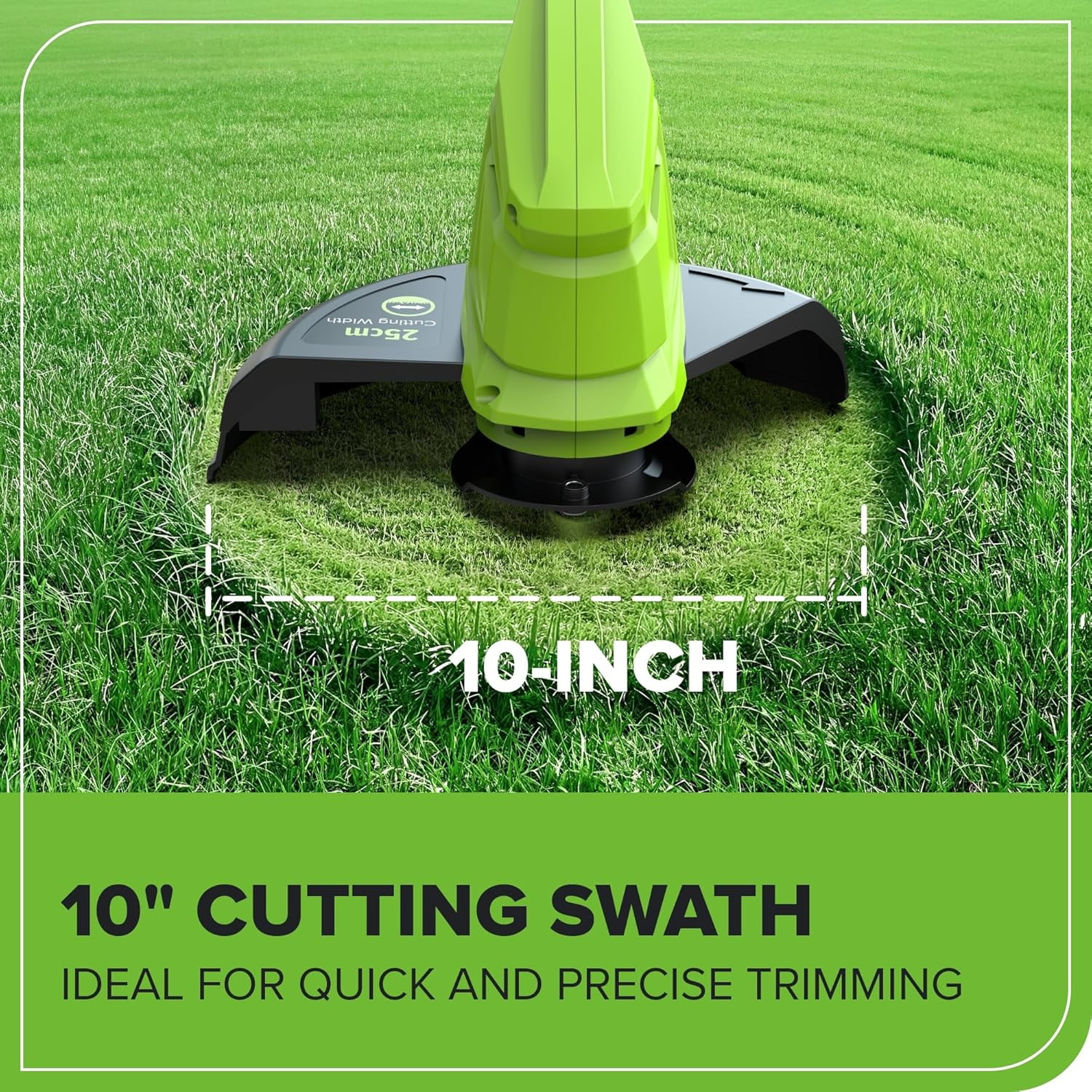 Greenworks 24V Cordless String Trimmer, 10-inch Cutting Path, Lightweight Ergonomic Design (Green, 4.7 lb) zr1gf