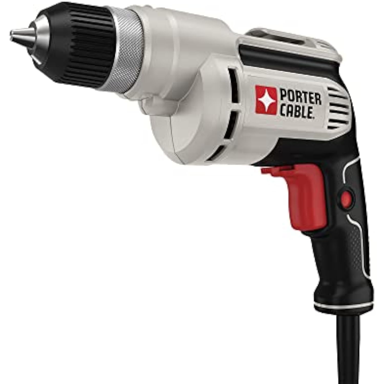 PORTER-CABLE Corded Drill, Variable Speed, 6.5-Amp, 3/8-in Chuck (White, 1 Pack) f7vnb