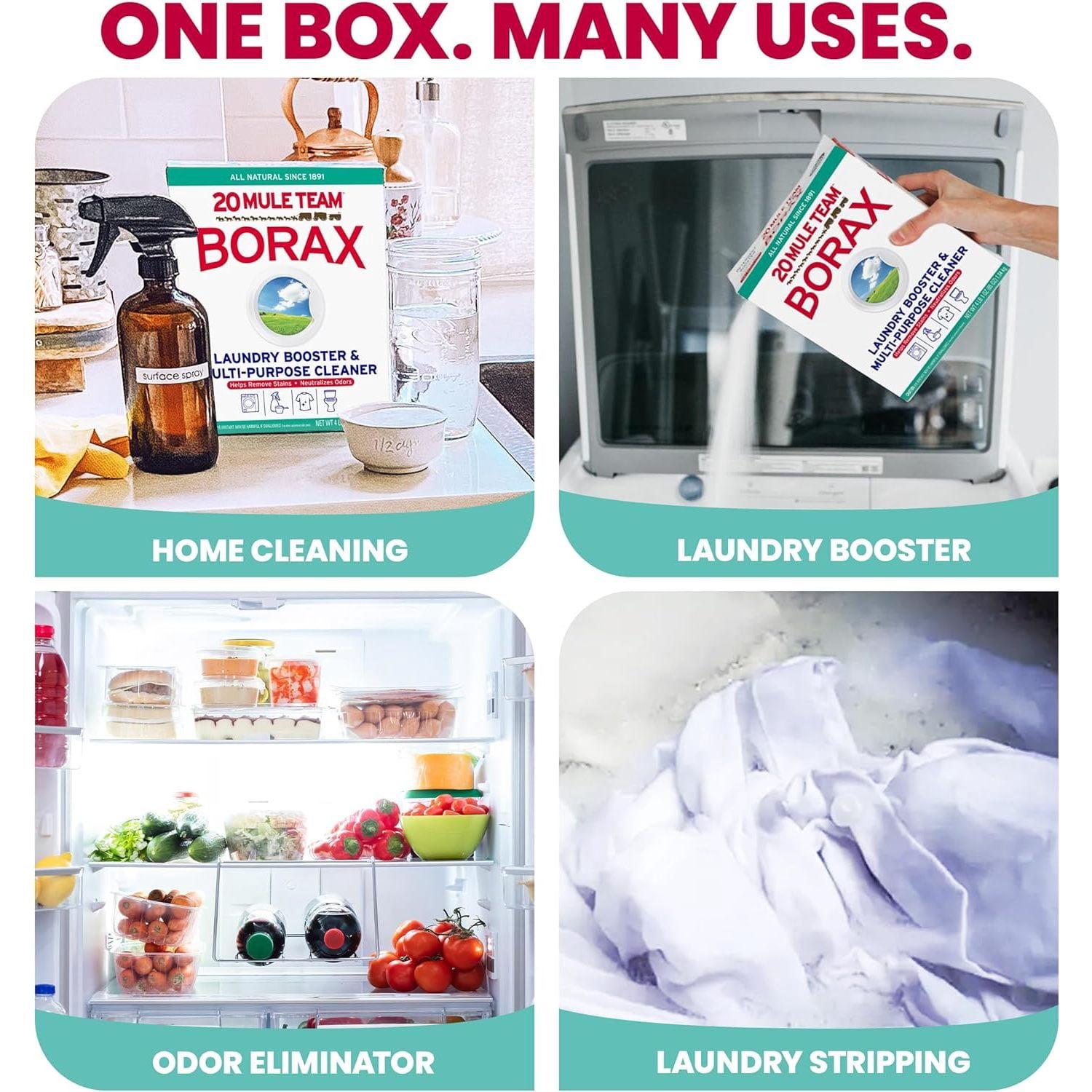 20 Mule Team Borax All Natural Laundry Booster and Multi-Purpose Household Cleaner (65 oz) 19mou