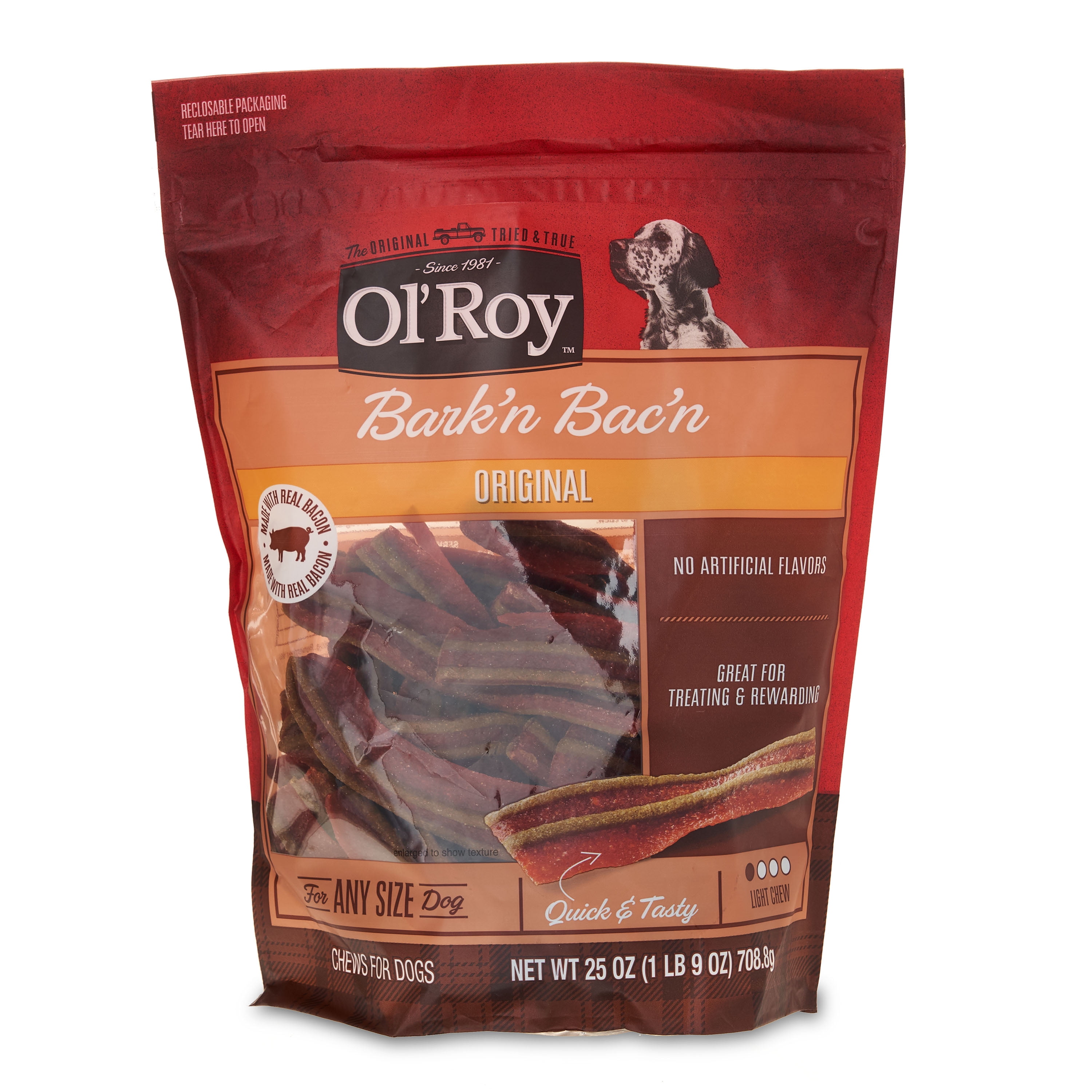 Ol' Roy Bark'n Bac'n Dog Treats, Real Bacon Flavor, Soft Chewy Reward (25 oz) cmz17