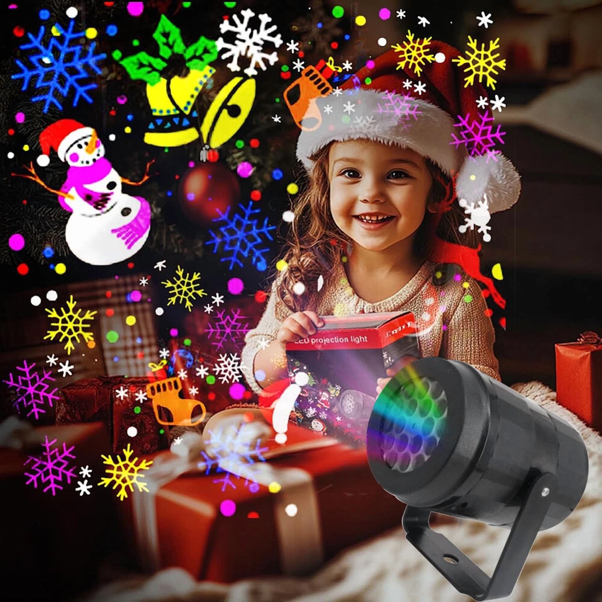 KLYNE Christmas LED Laser Projector Light with 16 Holiday Patterns (Outdoor Landscape Lighting) jrfdb