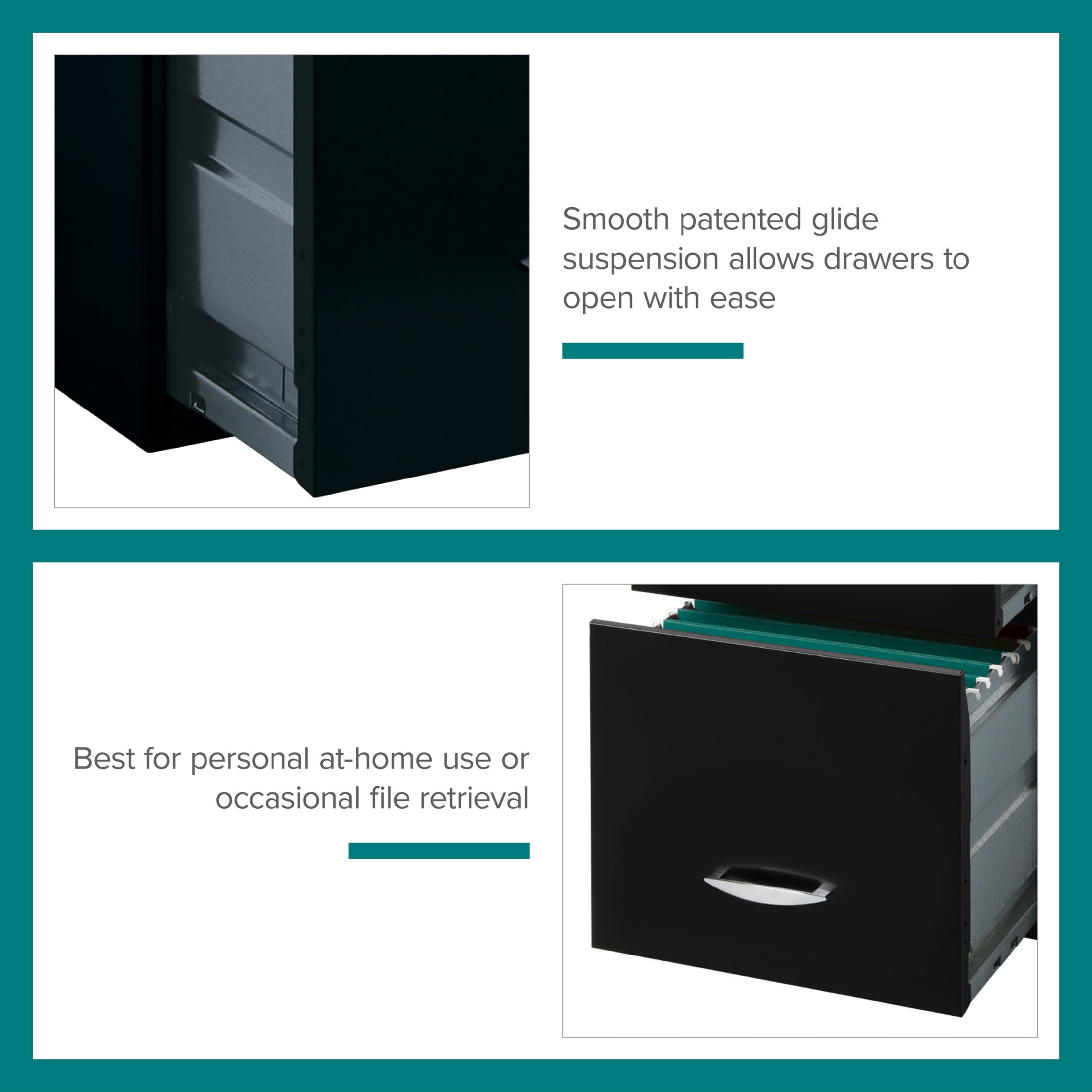 Space Solutions 3 Drawer Vertical File Cabinet with Pencil Drawer (Black, 18 in x 14 in x 27 in) 06h01