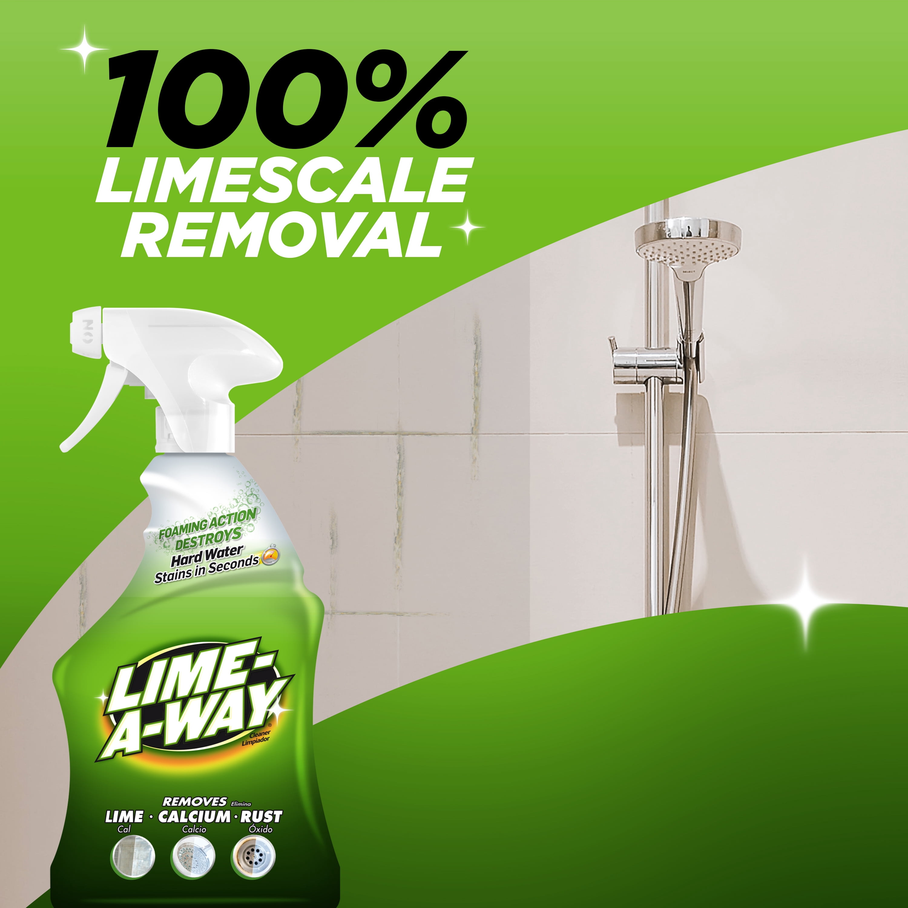 Lime-A-Way Hard Water Stain Remover Spray, Bathroom and Kitchen Cleaner for Lime, Calcium, and Rust (6 Pack, 22 fl oz) 7gwgk