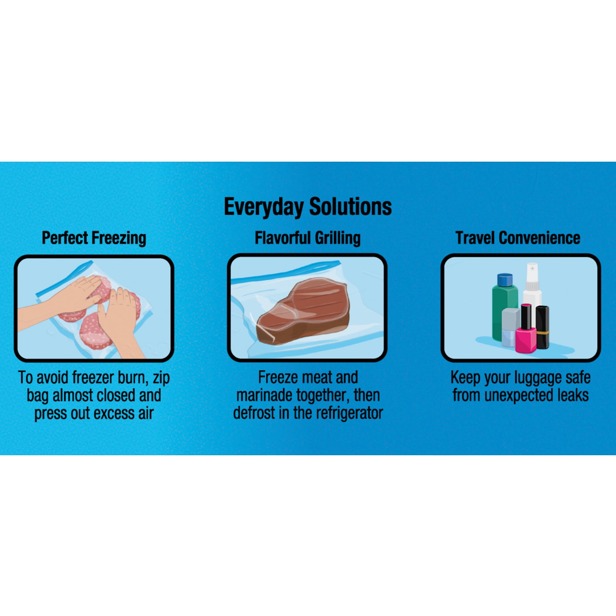 Great Value Freezer Guard Double Zipper Storage Bags (Clear, 25 Count, 7 in x 7.75 in) 9gvm5