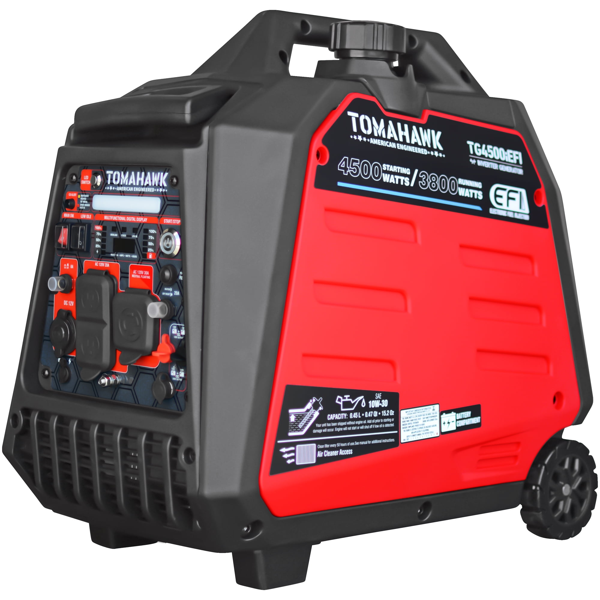 Tomahawk Power 4500 Watt Inverter Generator with EFI Technology (Portable, Quiet, Gas Powered) wk3ca