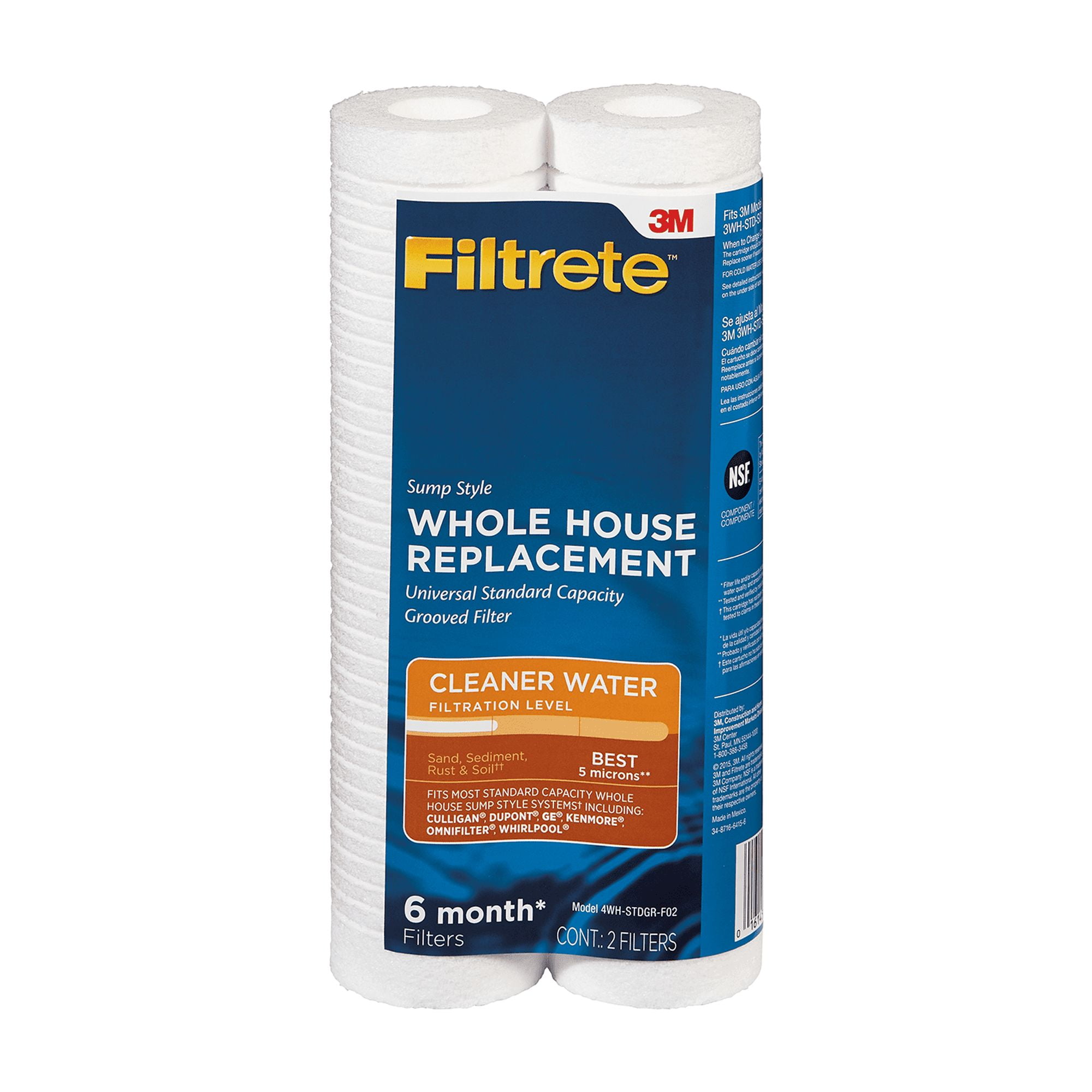 Filtrete Standard Capacity Whole House Grooved Replacement Water Filter (White, 2 Pack) jj93m