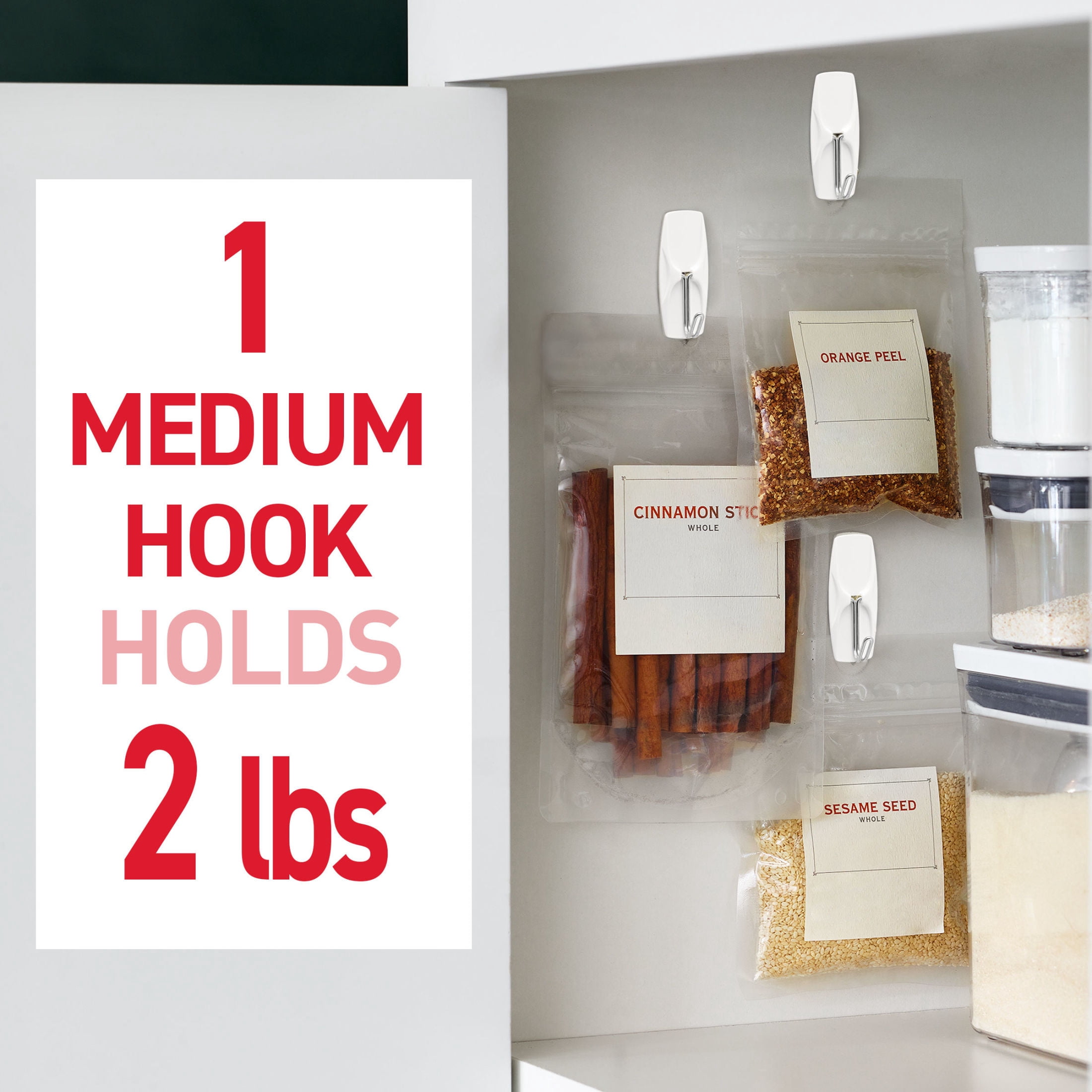Command Medium Wire Toggle Hooks, Damage-Free Wall Hanging Organizer (White, 7 Hooks and 8 Strips) crmu7 - Image 5