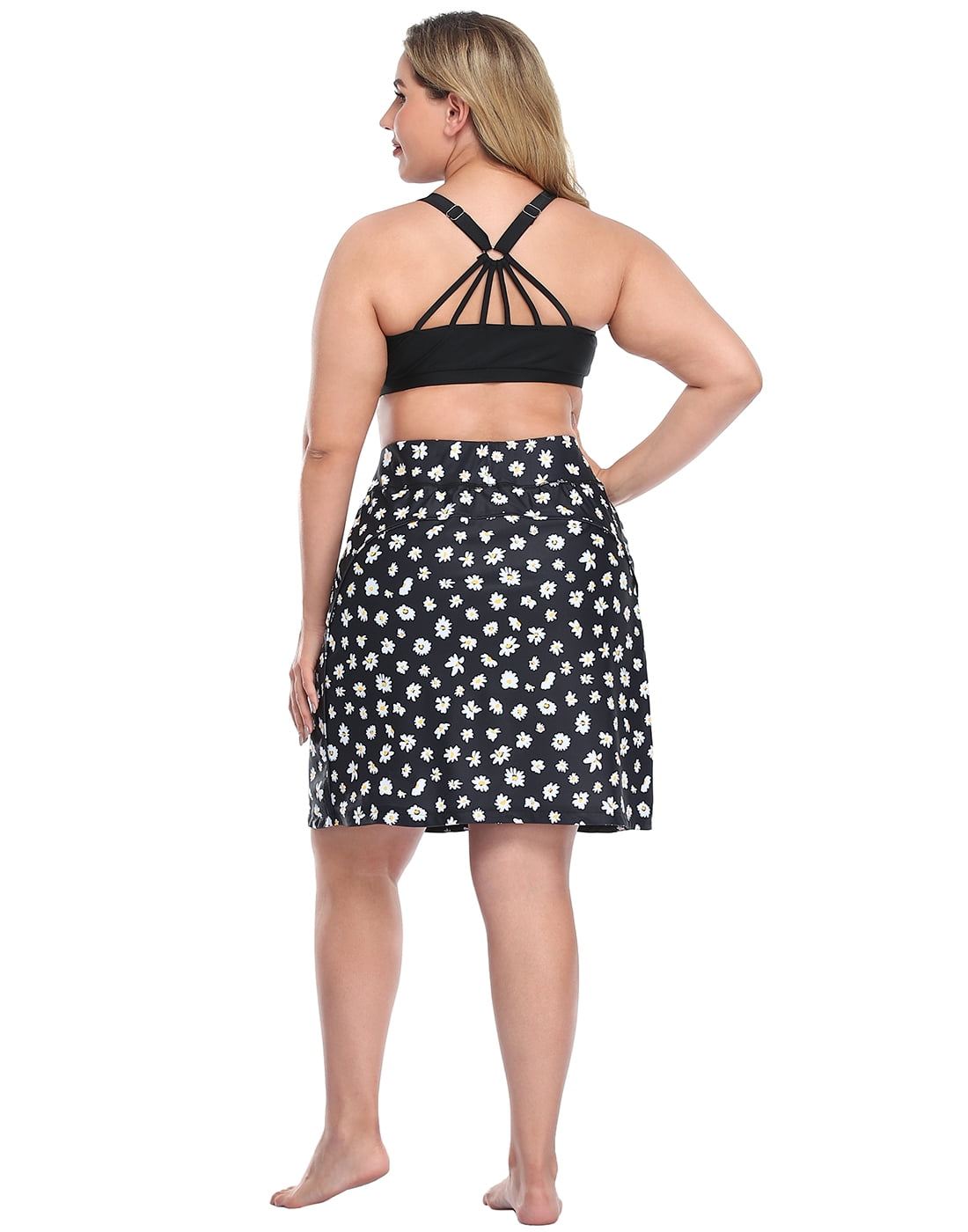 HDE Women's Plus Size Active Skort with Pockets and Built-in Shorts (Black, 5.5 in Inseam) rsgiq