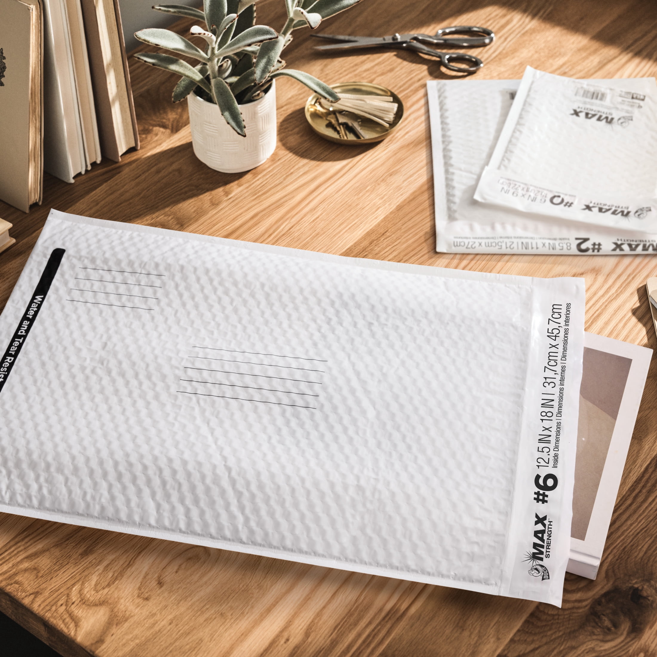 Duck Max Strength Self-Sealing Poly Bubble Mailer (White, 12.5 in x 18.5 in) 7vfbz
