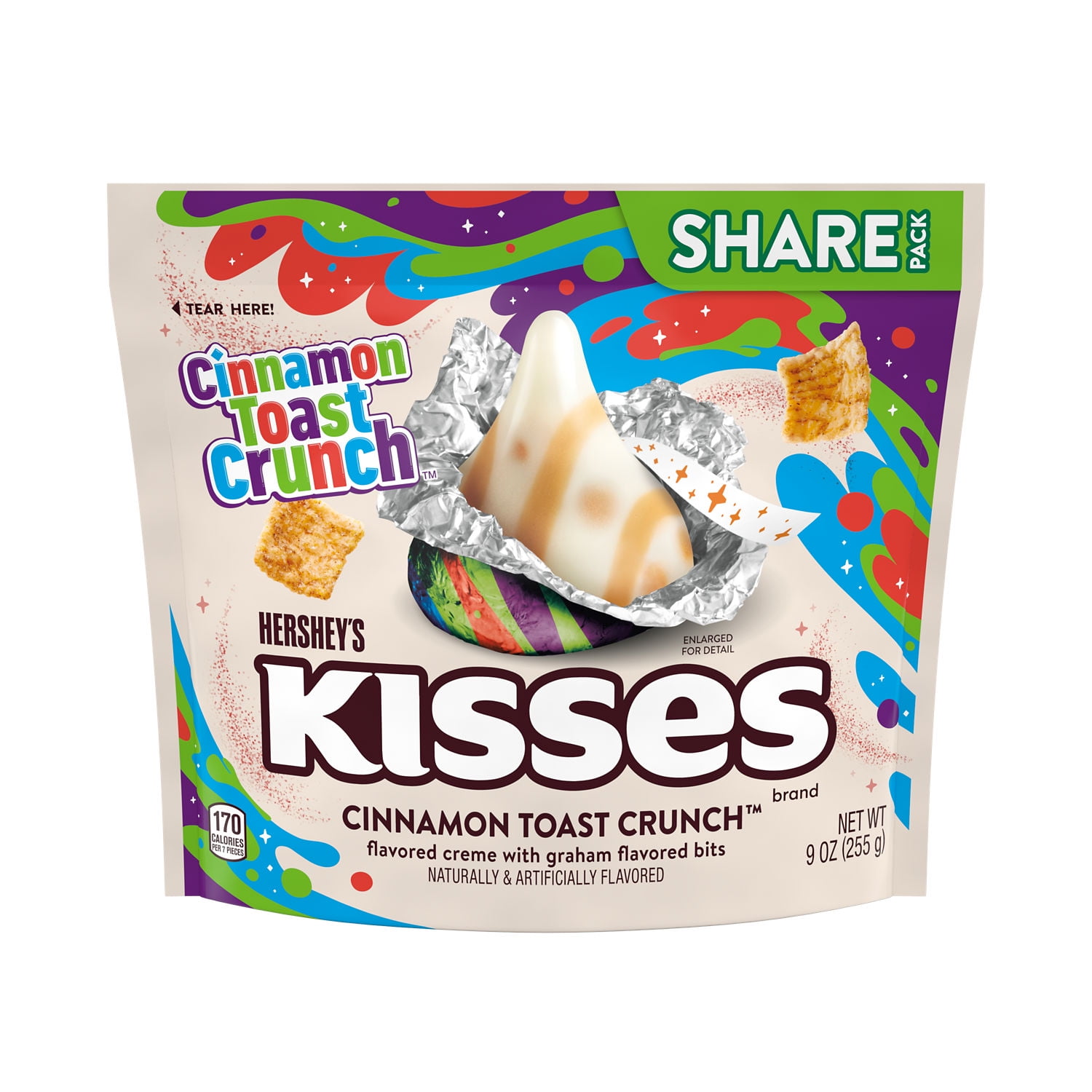 Hershey's Kisses Cinnamon Toast Crunch Flavored Candy, Creamy Milk Chocolate with Cereal Bits (9 oz) 21i7o