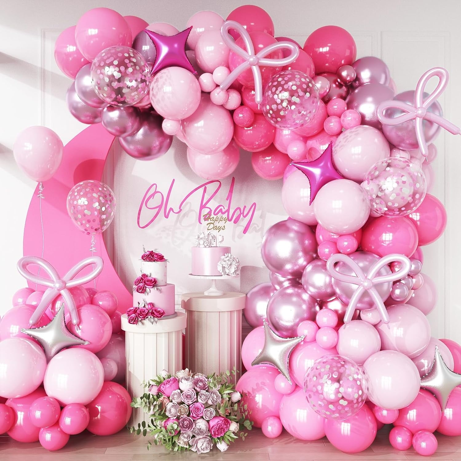 Party Decor Pink Balloon Garland Arch Kit (108 Pack) y709l