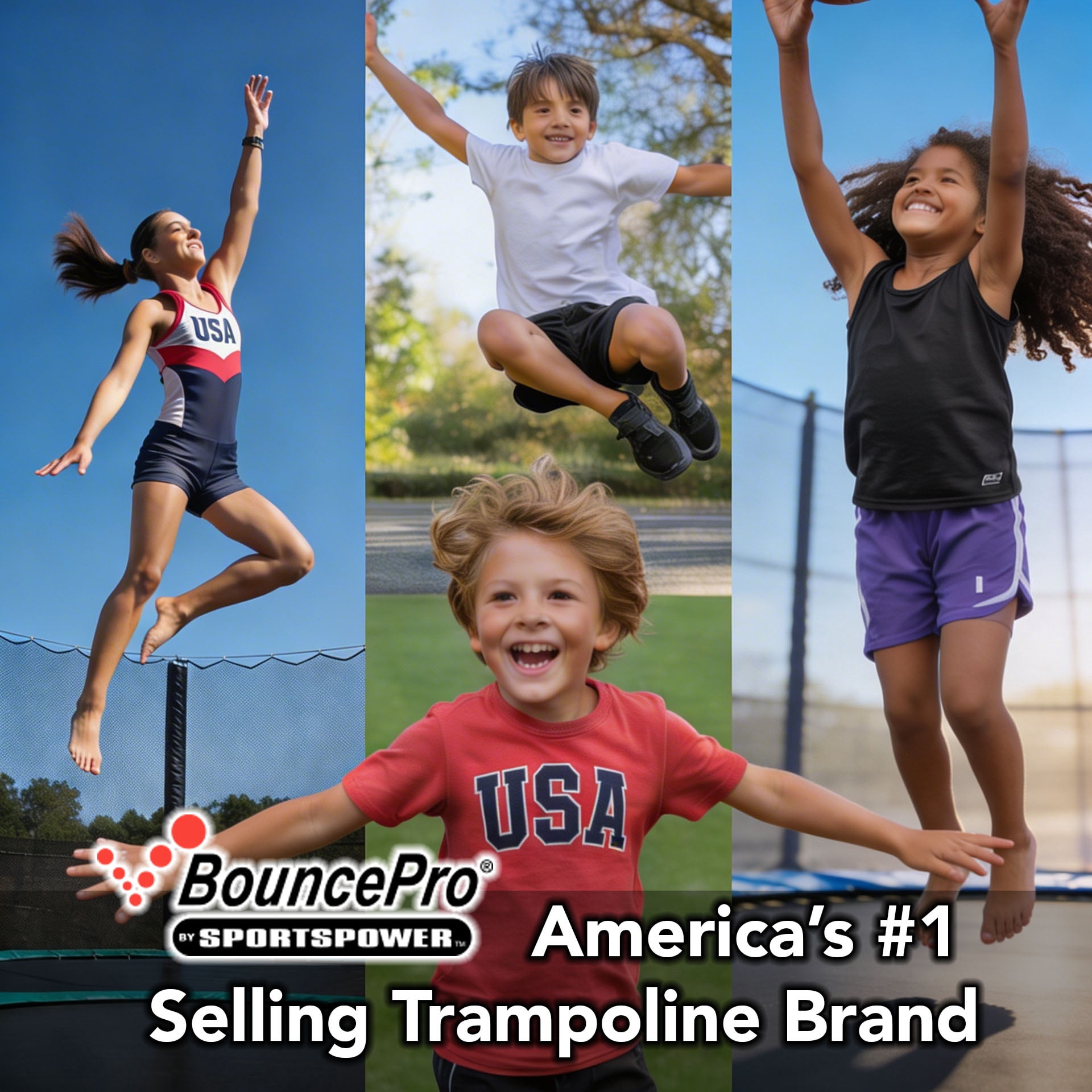 Bounce Pro 6x8 ft Rectangular Trampoline with Safety Enclosure, Heavy-Duty Rust-Resistant Steel Frame (6x8 ft) 3wcxm