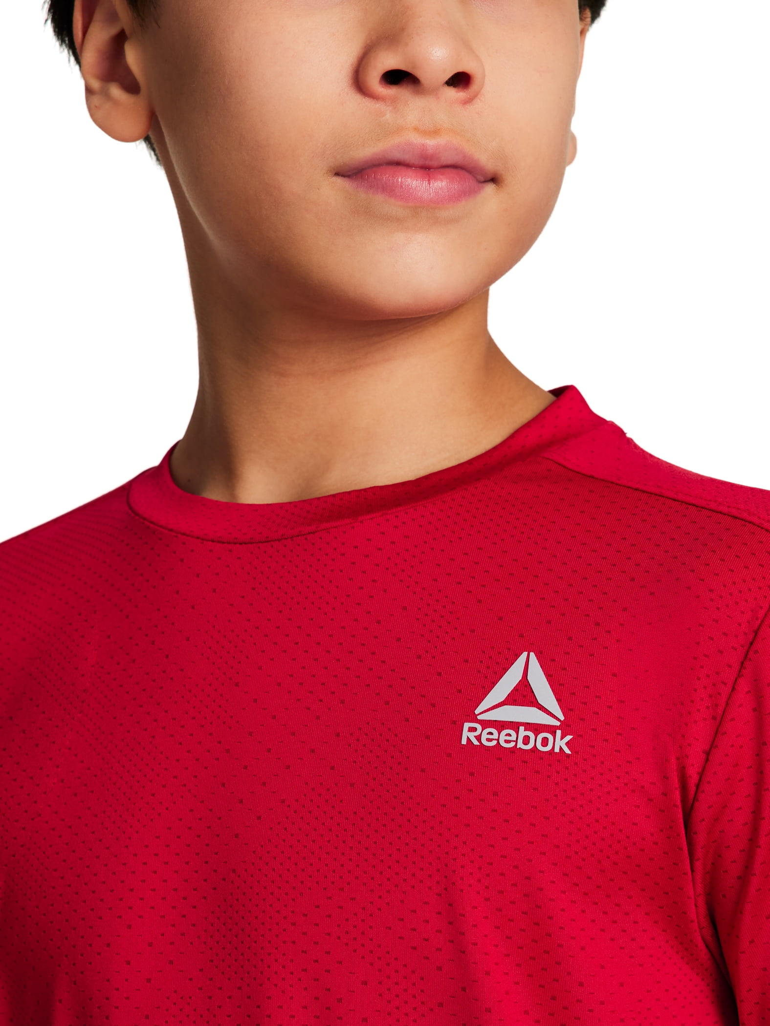 Reebok Boy's Athletic Stride Performance T-Shirt Moisture-Wicking Activewear (Black, L, 2-Pack) vk525