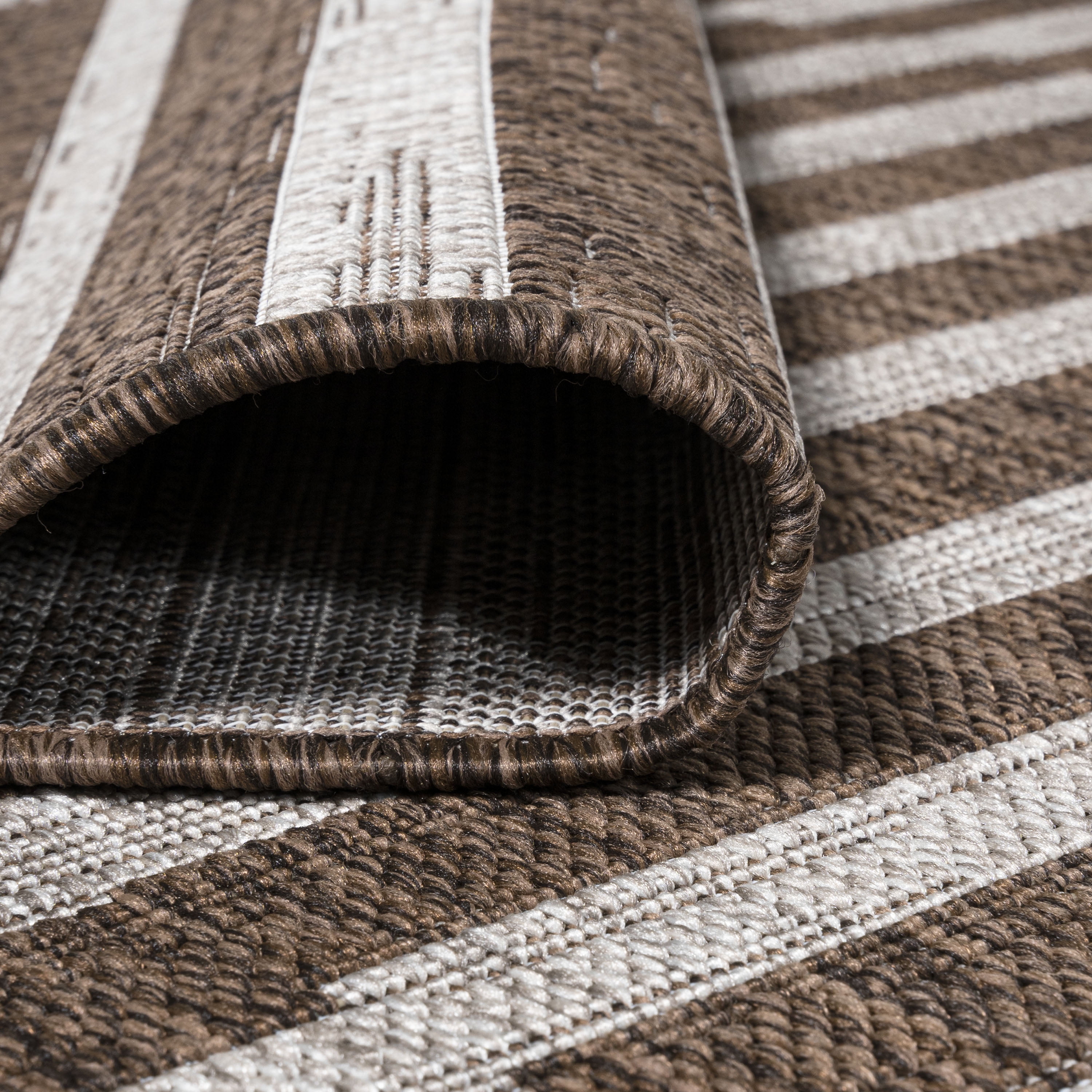 JONATHAN Y Santa Monica Area Rug, Mid-Century Modern Tribal Stripe Pattern (Brown/Beige, 3 ft x 5 ft) y1bg2