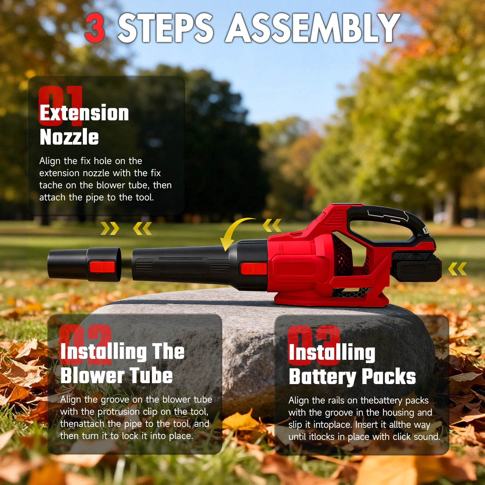 CATGOOD 21V Cordless Leaf Blower 750CFM 280MPH (3-Speed, 2x 4.0Ah Batteries) 3w8y4
