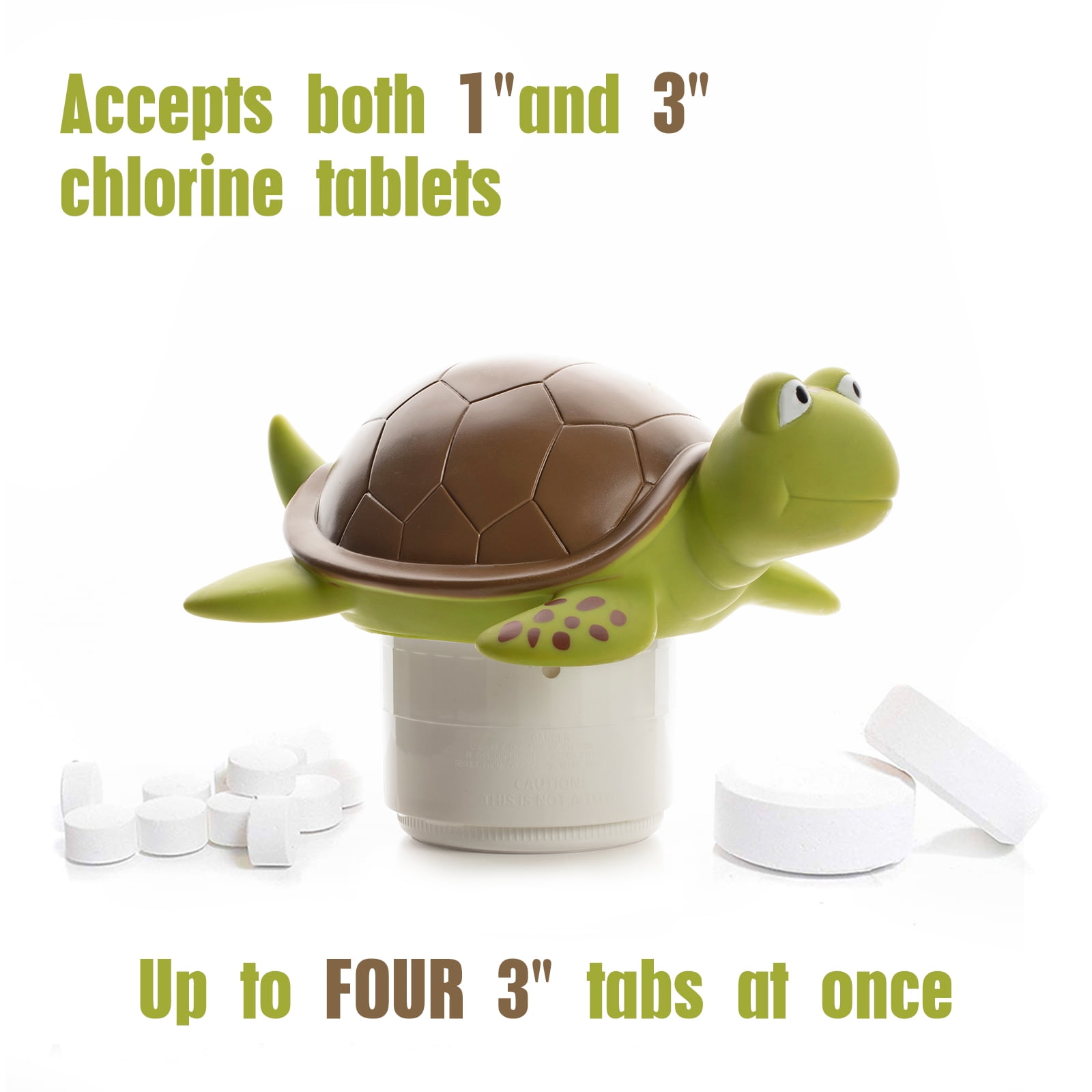 XY-WQ Floating Pool Chlorine Dispenser, Turtle Shape Chemical Tablet Holder for Swimming Pools and Spas (1 Piece) 41itj