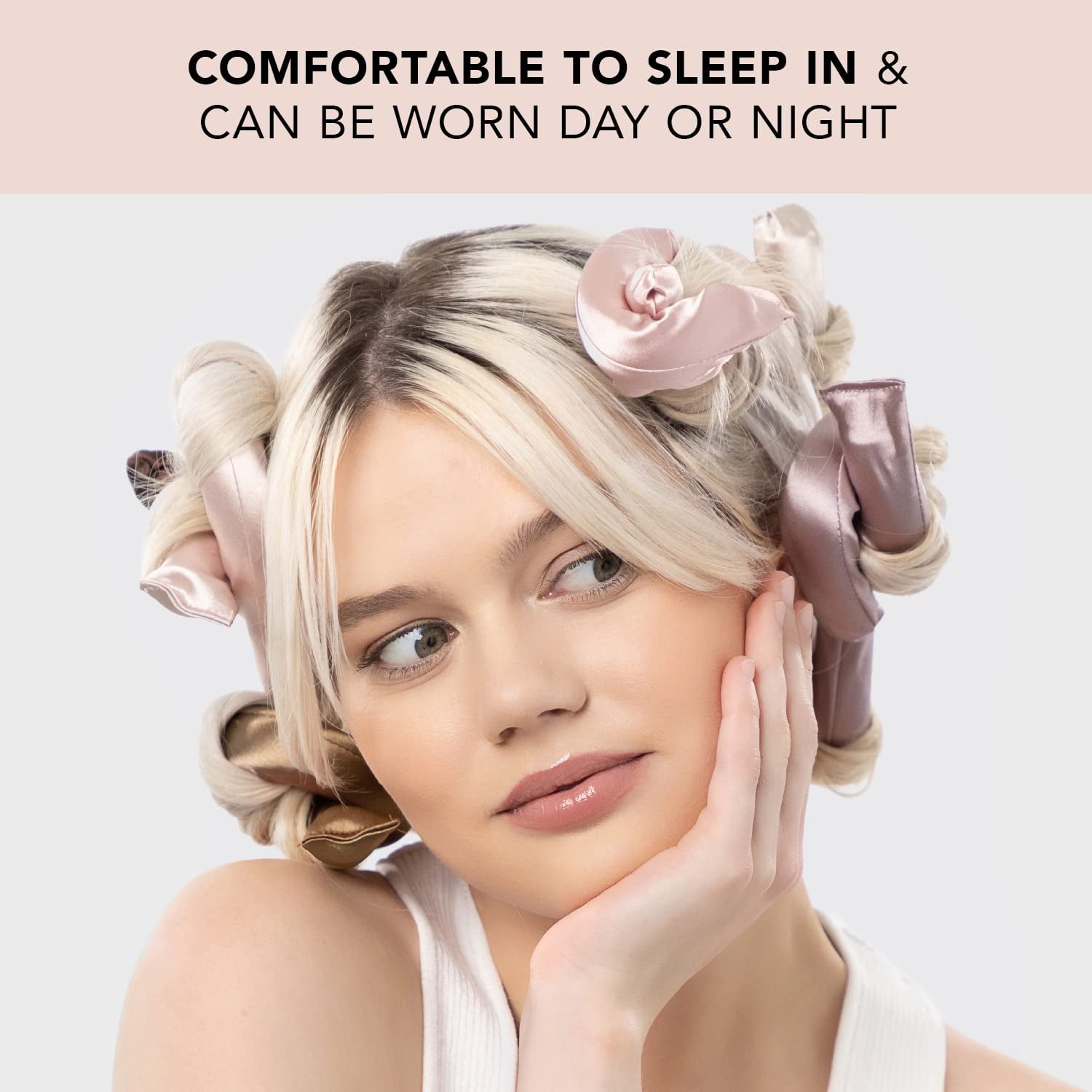 Kitsch Flexi Rods Heatless Hair Curler, Satin Covered Curling Rod (Rosewood, 6pcs) wtirl