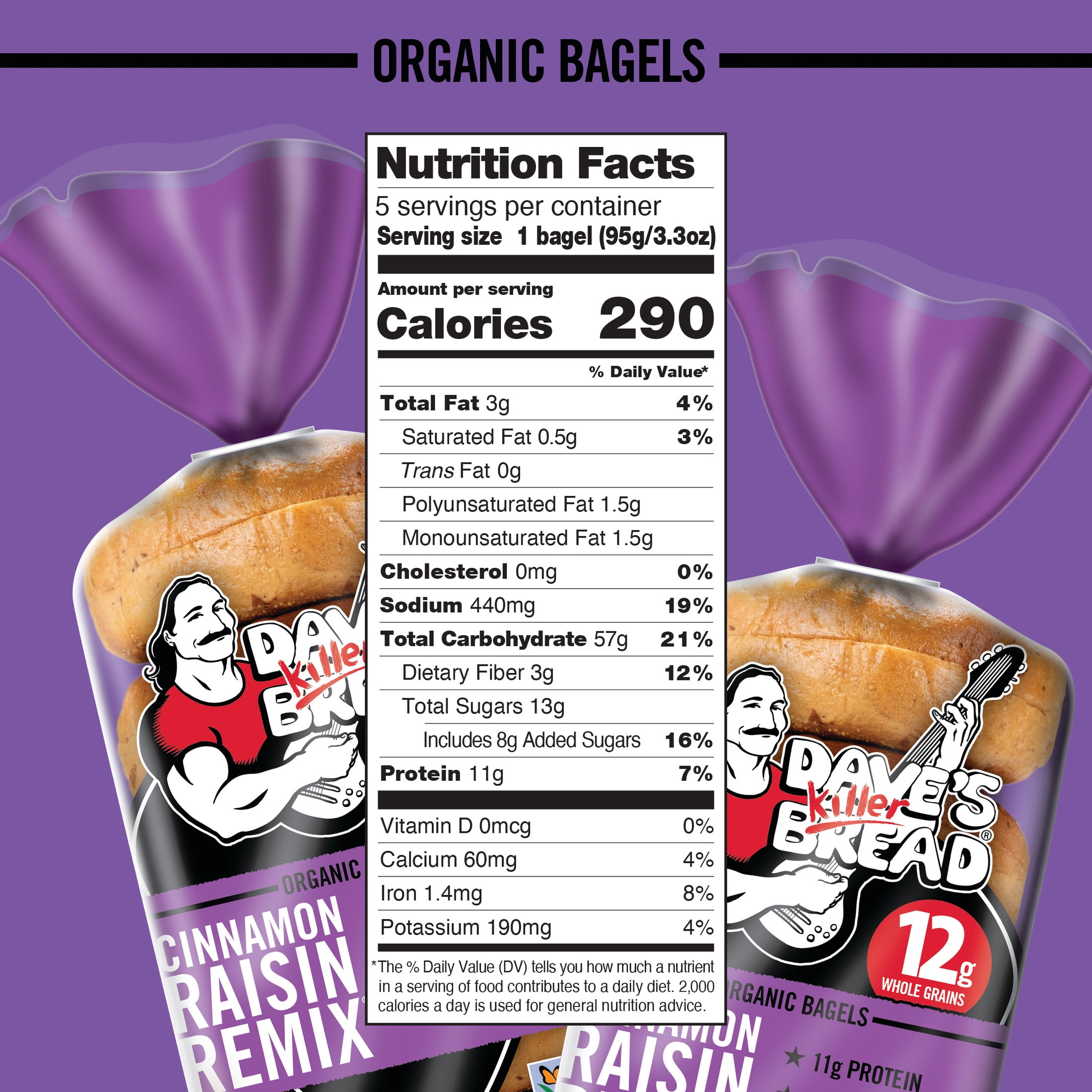 Dave's Killer Bread Cinnamon Raisin Remix Organic Bagels (5 Count) i1ih5