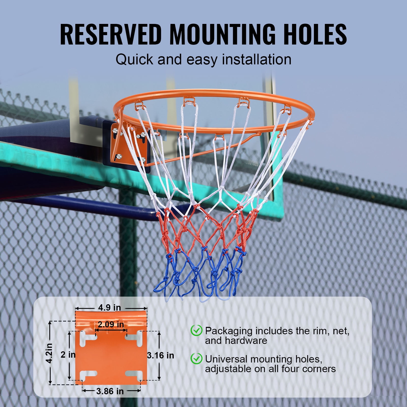 KFFKFF Basketball Rim Replacement (Orange, 18 in) ghe7m