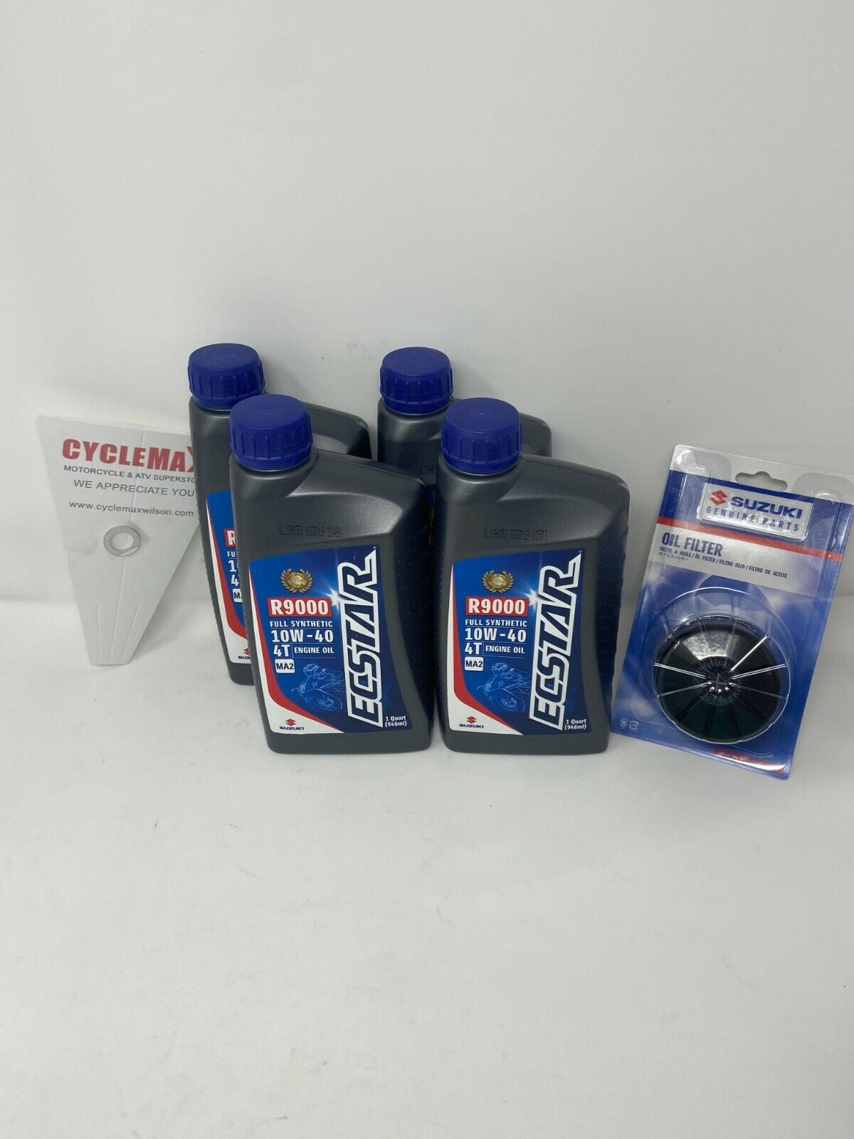 Suzuki GSX-R1000 Full Synthetic Oil Change Kit (10w40, 4 qt) 0zvqt