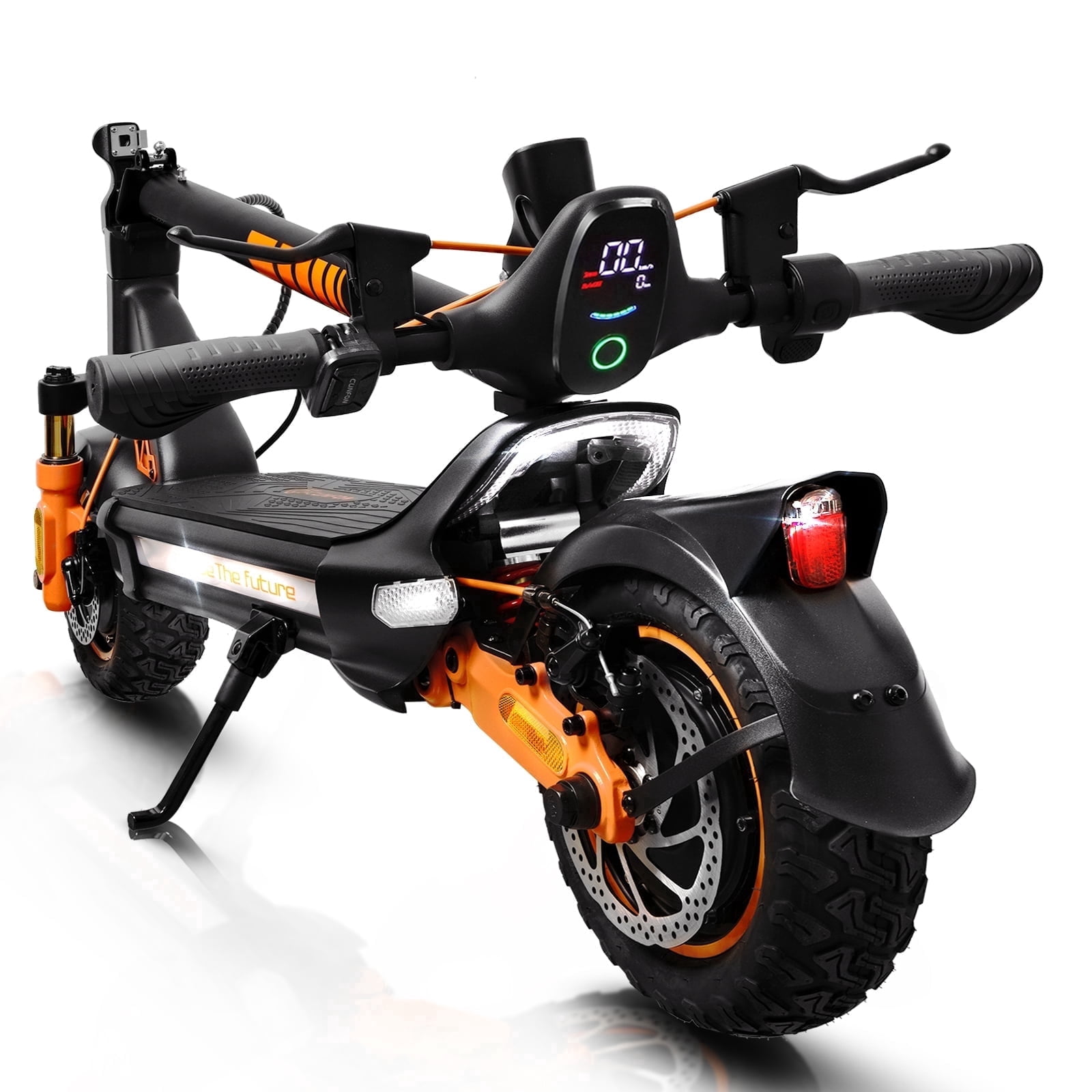 CUNFON Off-Road Electric Scooter, Dual Motor & Dual Suspension, Foldable Heavy-Duty Commuter E-Scooter (Black, 440 lb) s5wcj
