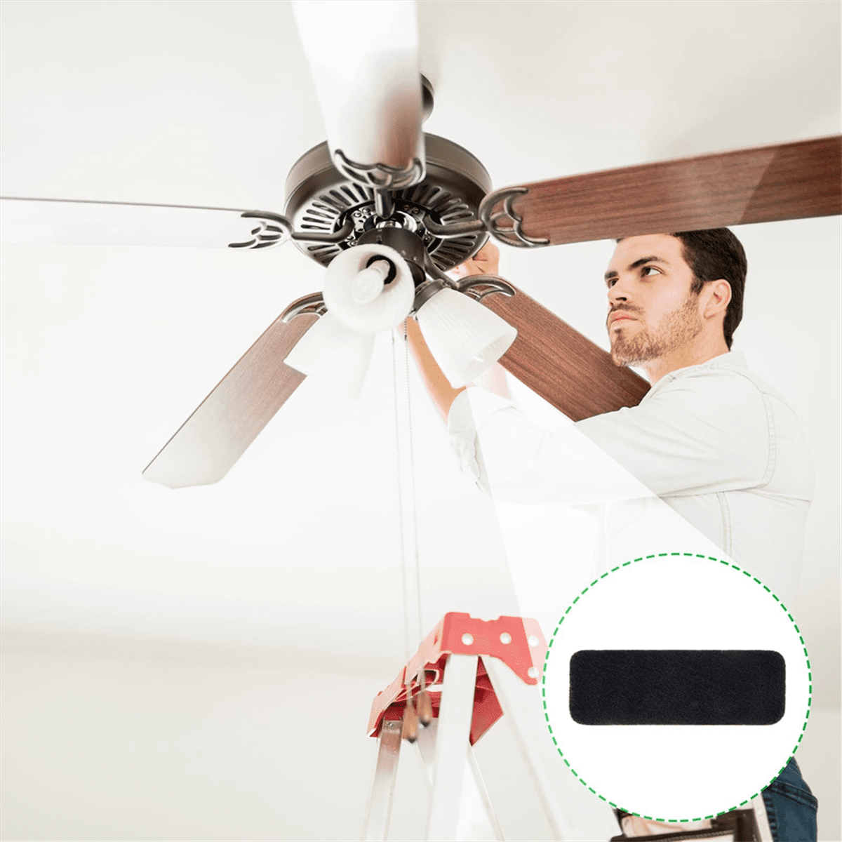 Generic Ceiling Fan Blade Air Purifier Pads (Black, 20 Pack, 9.84 in x 3.54 in) llad6
