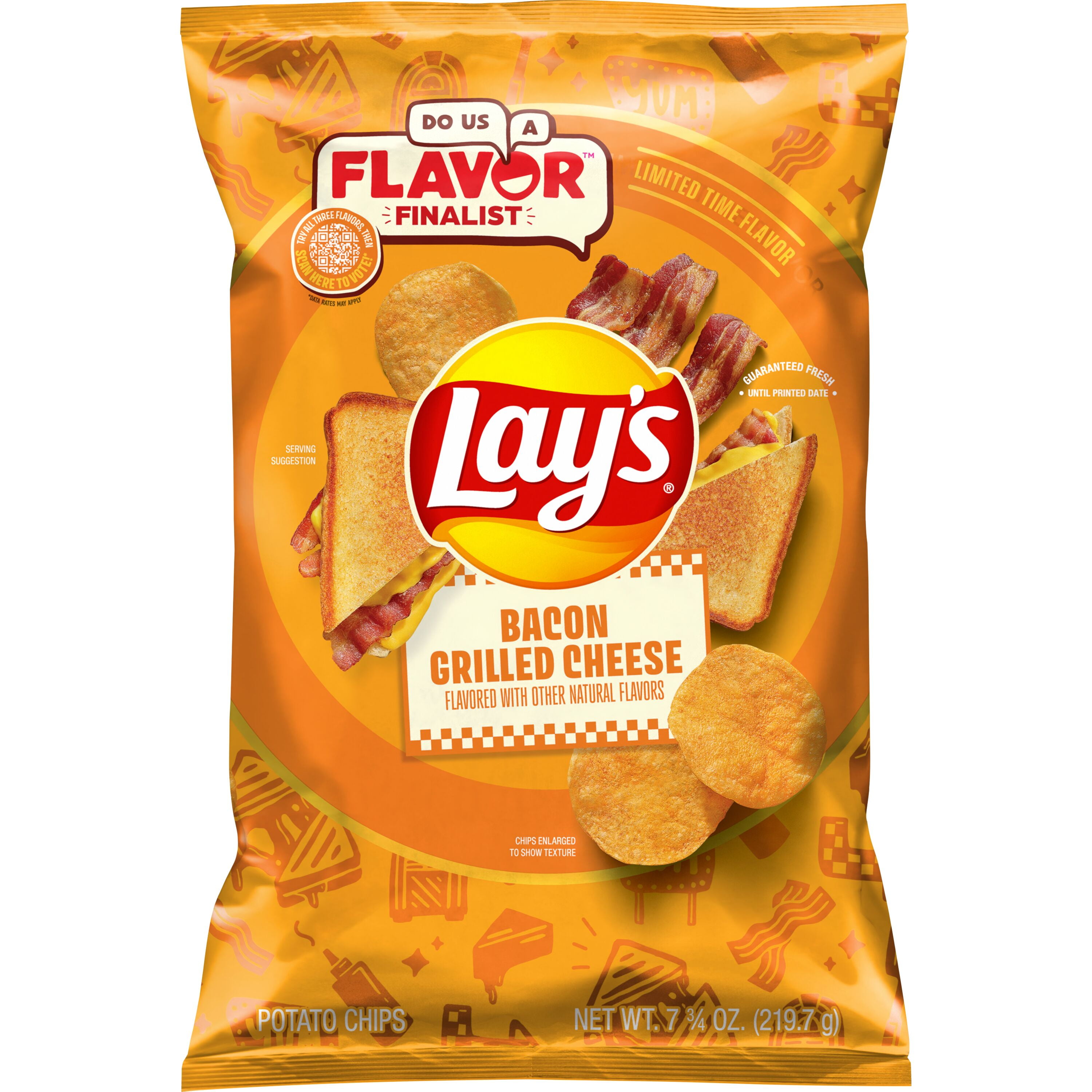 Lay's Potato Chips Bacon Grilled Cheese Flavored Snack Chips (7.75 oz) j4evg