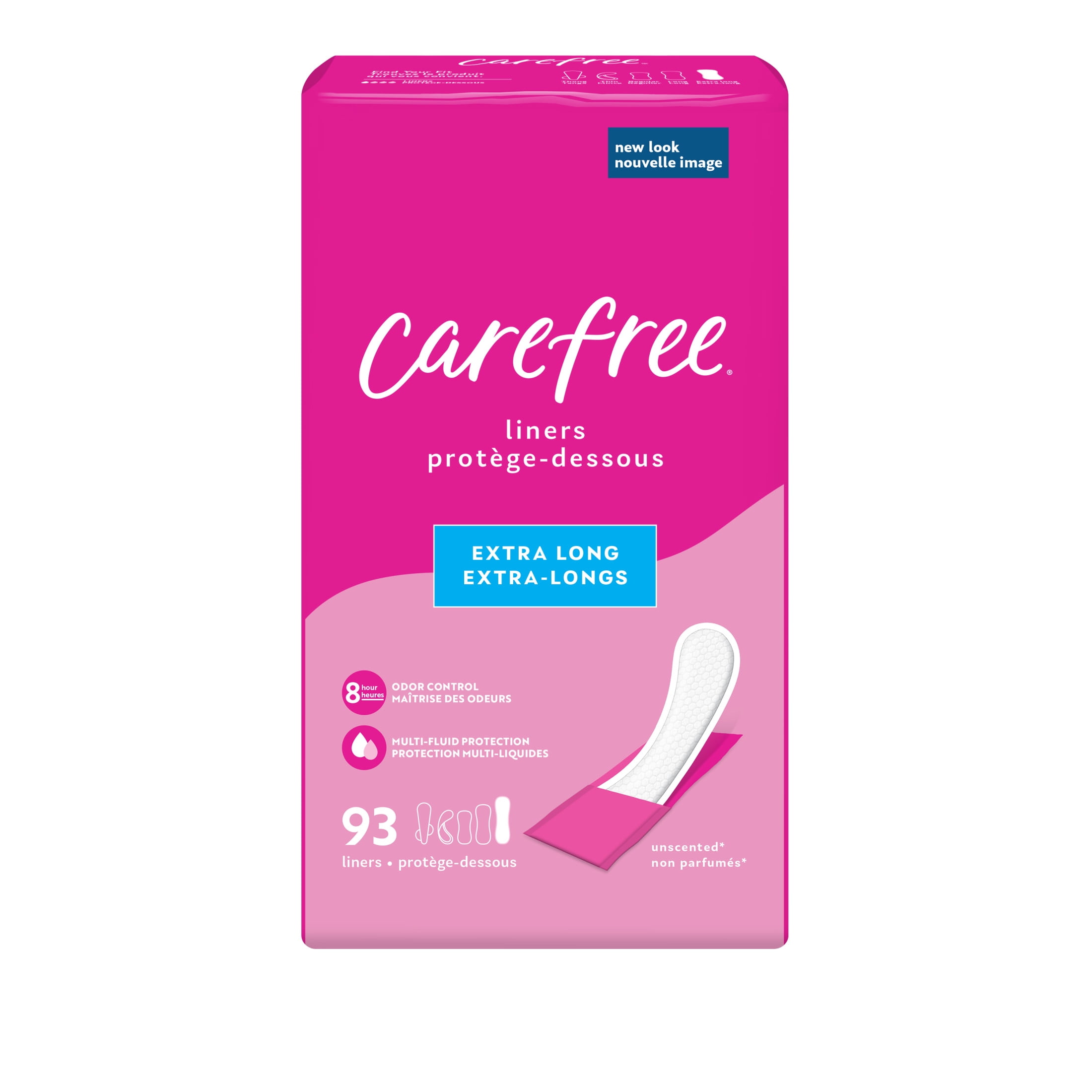Carefree Panty Liners, Extra Long, Unscented Daily Feminine Protection (93 Count) 93a5p