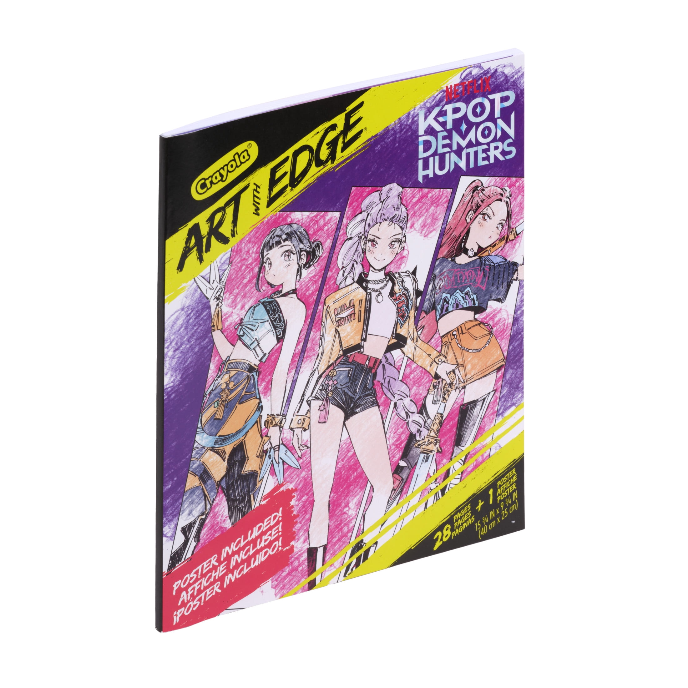 Crayola K Pop Demon Hunters Art With Edge Coloring Book (28 Pages, 8 in x 10 in) srld7