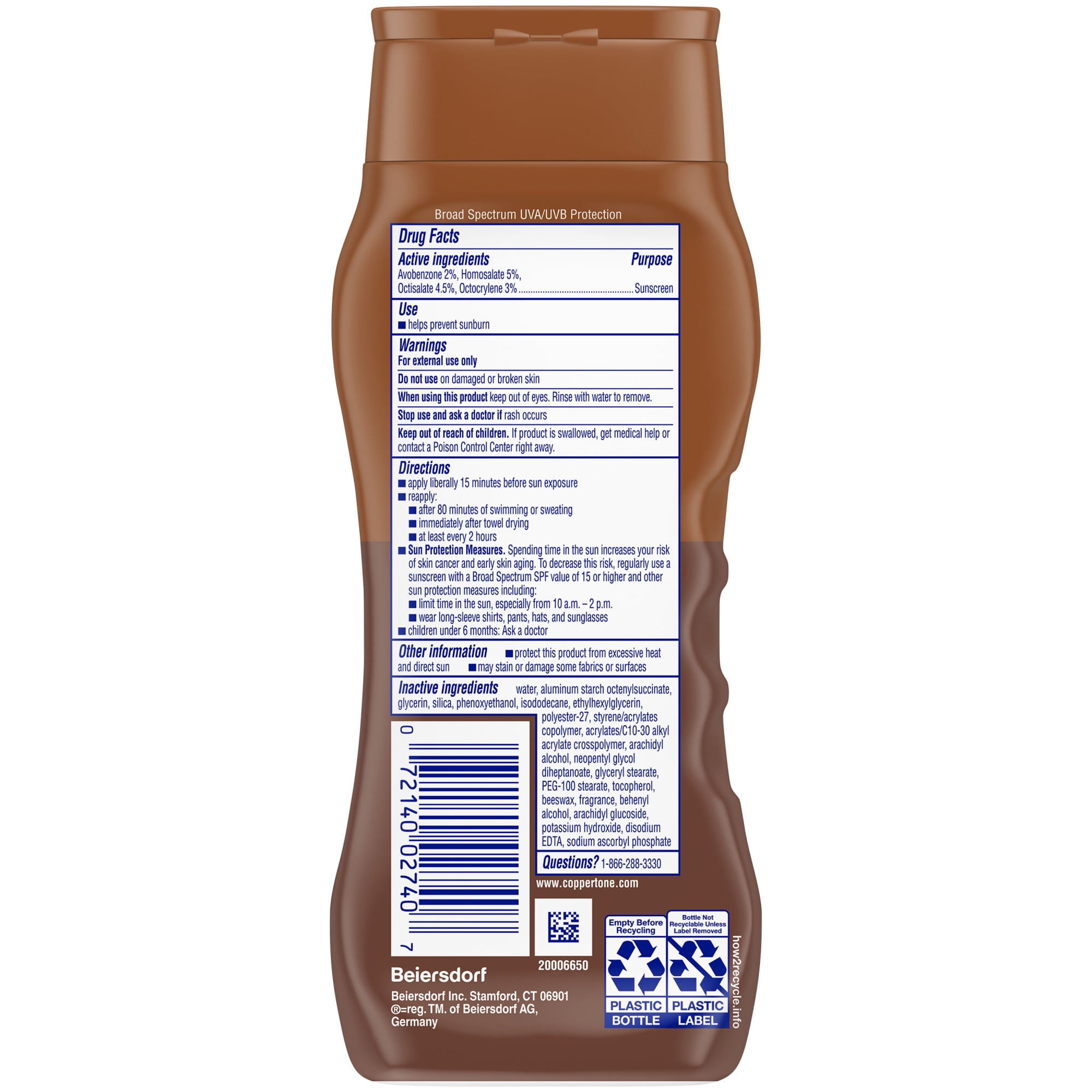 Coppertone Tanning Sunscreen Lotion, Broad Spectrum SPF 15, Water Resistant (8 fl oz) ygdos