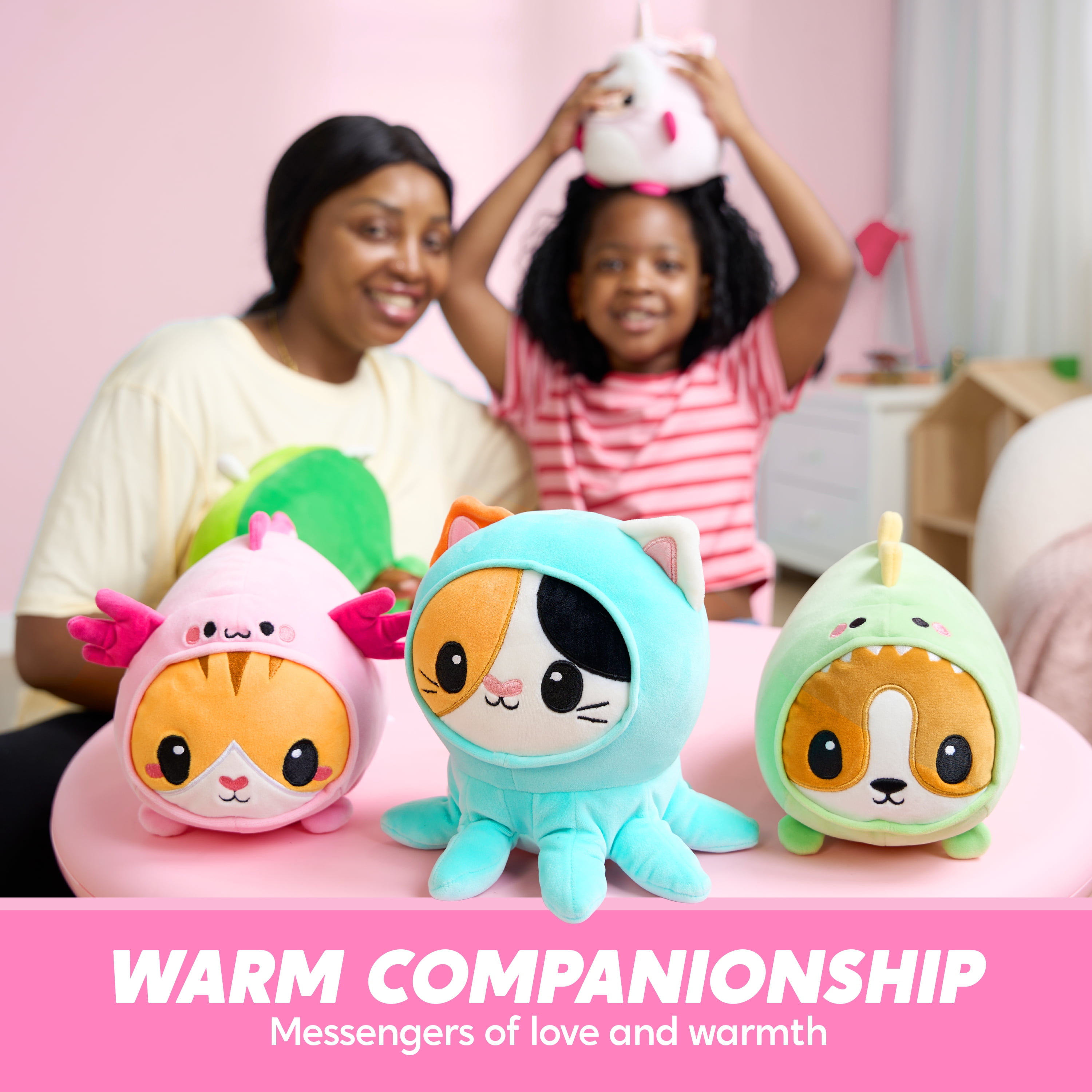 Joyfy Kawaii Axolotl Cat Stuffed Animal Plush Toy, Soft Decorative Pillow (Pink, 11 in) gxonz