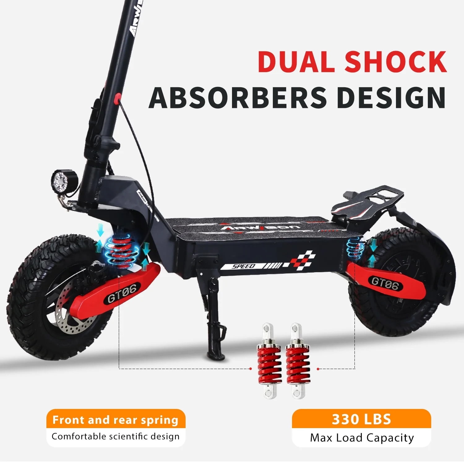 Kunyun 1200W Electric Scooter for Adults, Off-Road Folding Commuter with 11 in Tires (Black, 68 lb) dvalp