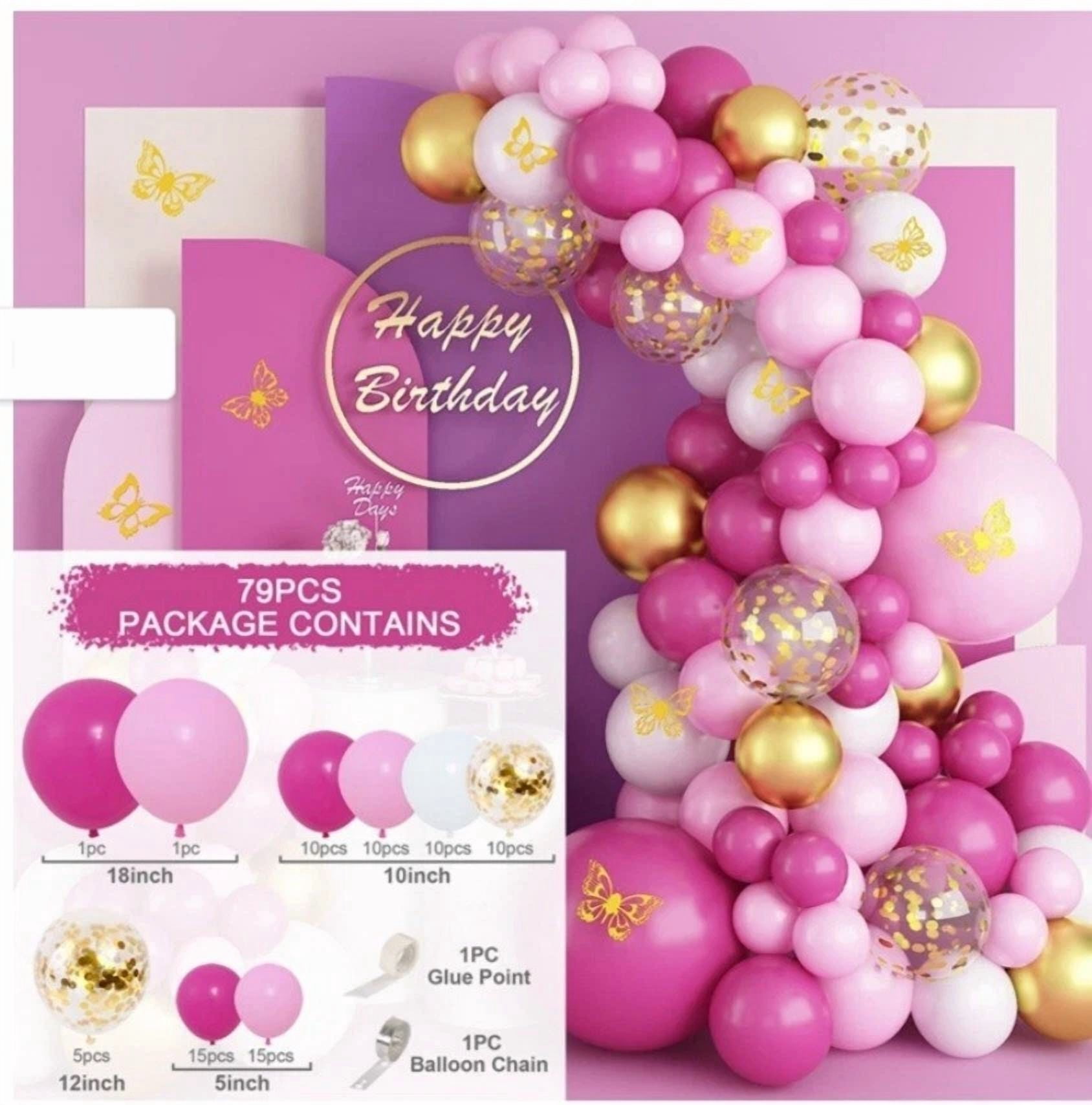 VAULT Birthday Balloon Garland Kit (Multicolor, 16 ft) fxvsn