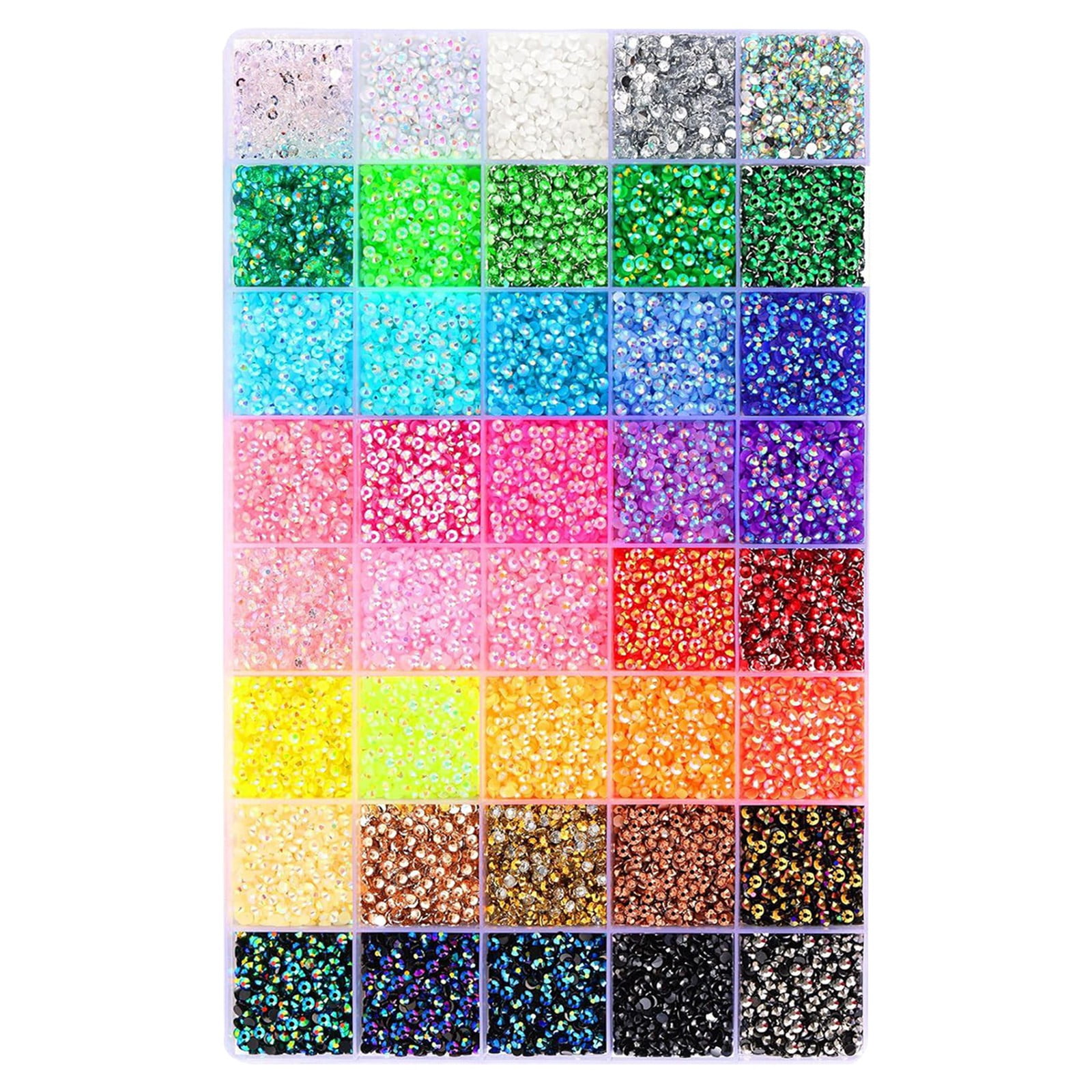 Juaoua 32000 Pcs Resin Flatback Rhinestone Kit for DIY Crafts and Jewelry Making (40 Colors, 3mm) l5pm6