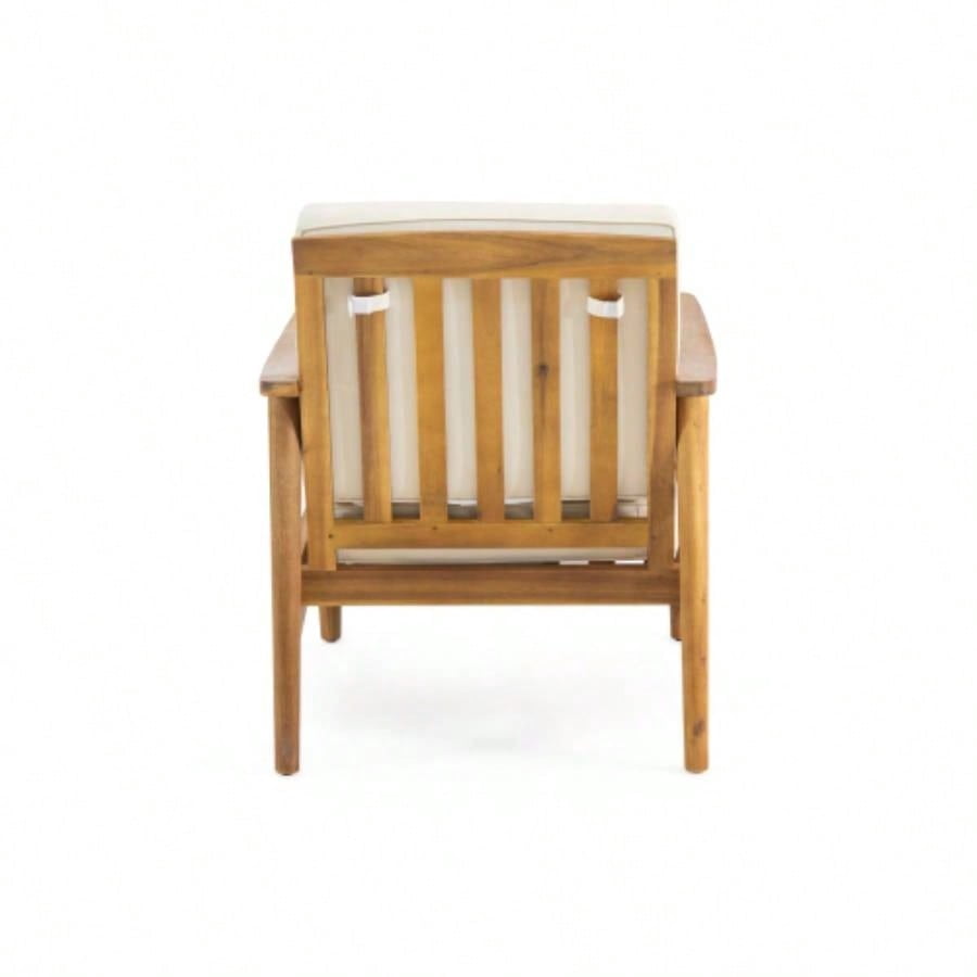 DOKEA Laurent Outdoor Club Chair Set, Acacia Wood Patio Furniture with Thick Cushions (500 lb Capacity, 4-Piece Set) 7mjvs