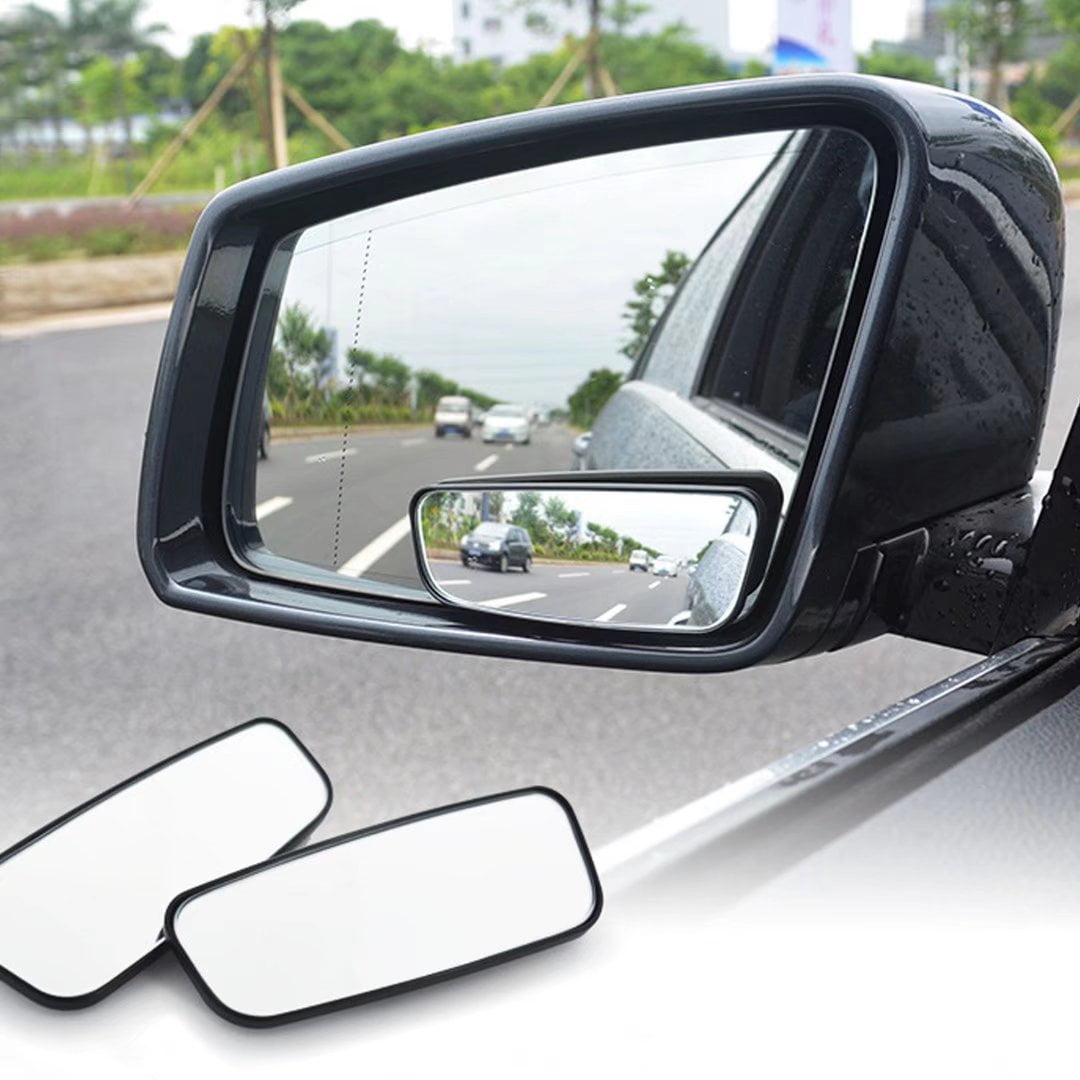 Ampper Blind Spot Mirror Rectangle Convex Wide Angle Off-Road Accessory (White, 2 Pack, 3.7 in x 1.37 in) i53ig