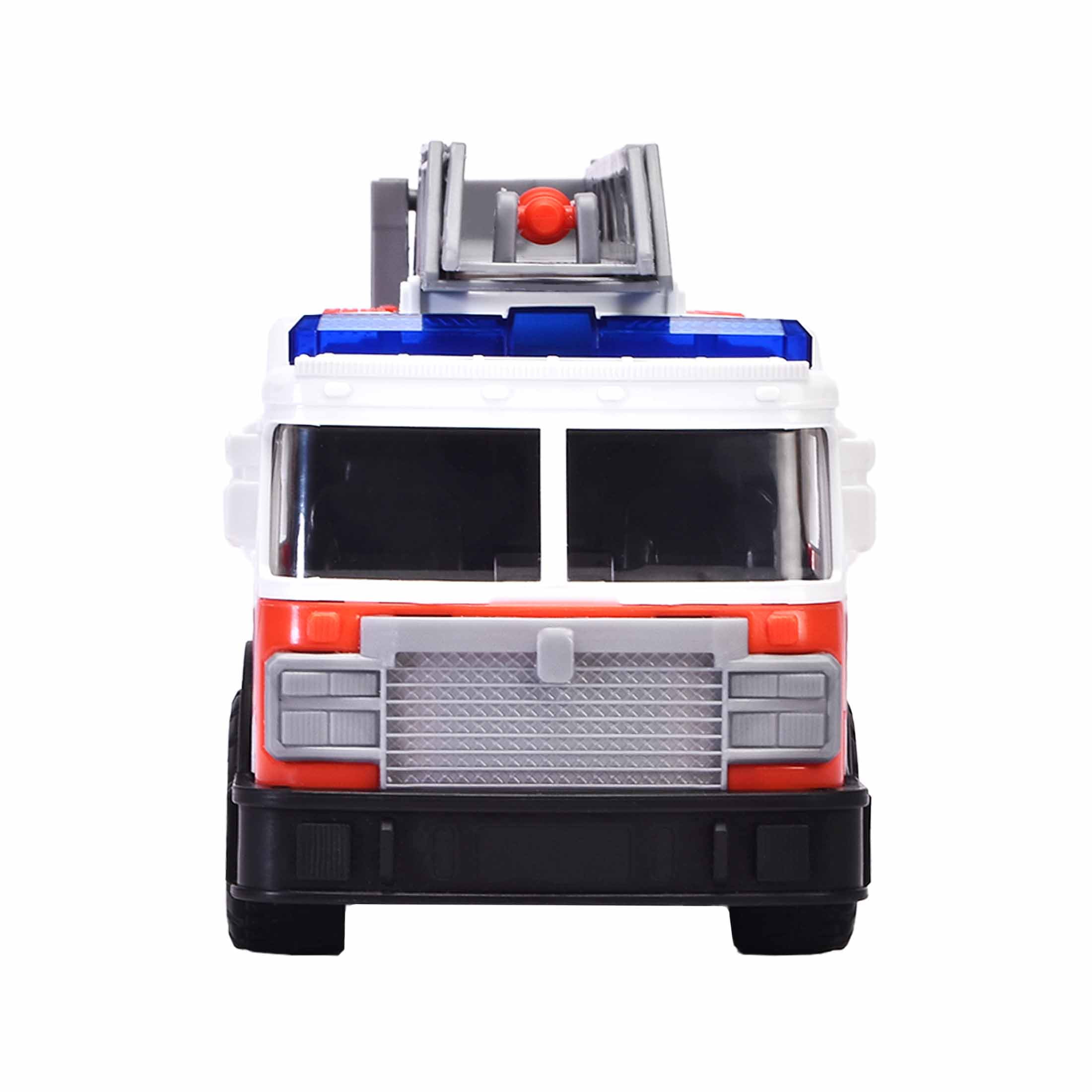 Adventure Force Fire Truck Toy with Lights and Sounds (13.59 in x 4.86 in x 11.81 in) nx4bh