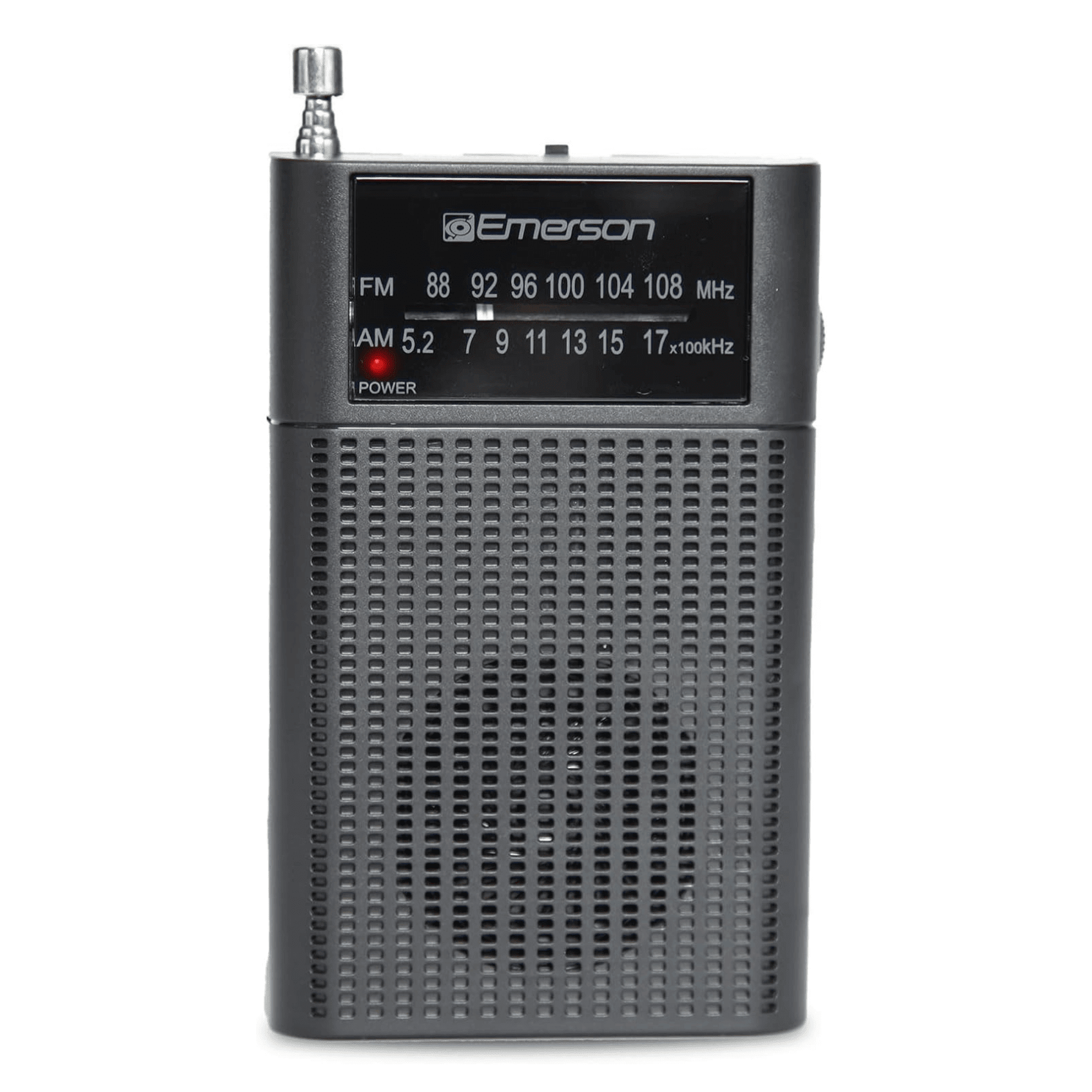 Emerson Portable AM FM Radio with Built-in Speaker and Headphone Jack (Black, 1 Pack) juqjk