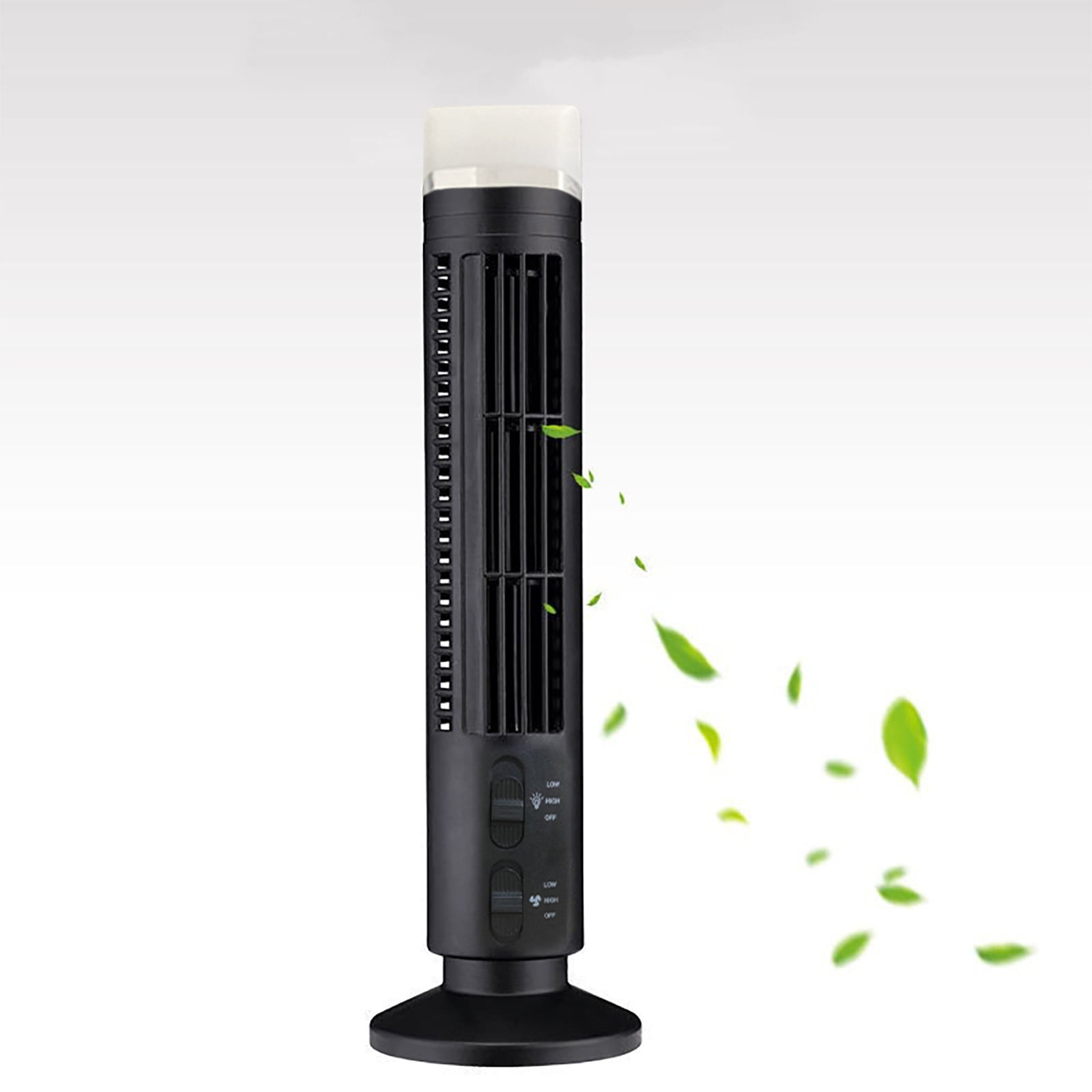 Quinlirra Portable Tower Fan, Quiet Oscillating Desk Fan with 2 Speed Settings (Black, 13 in) 6qfbe