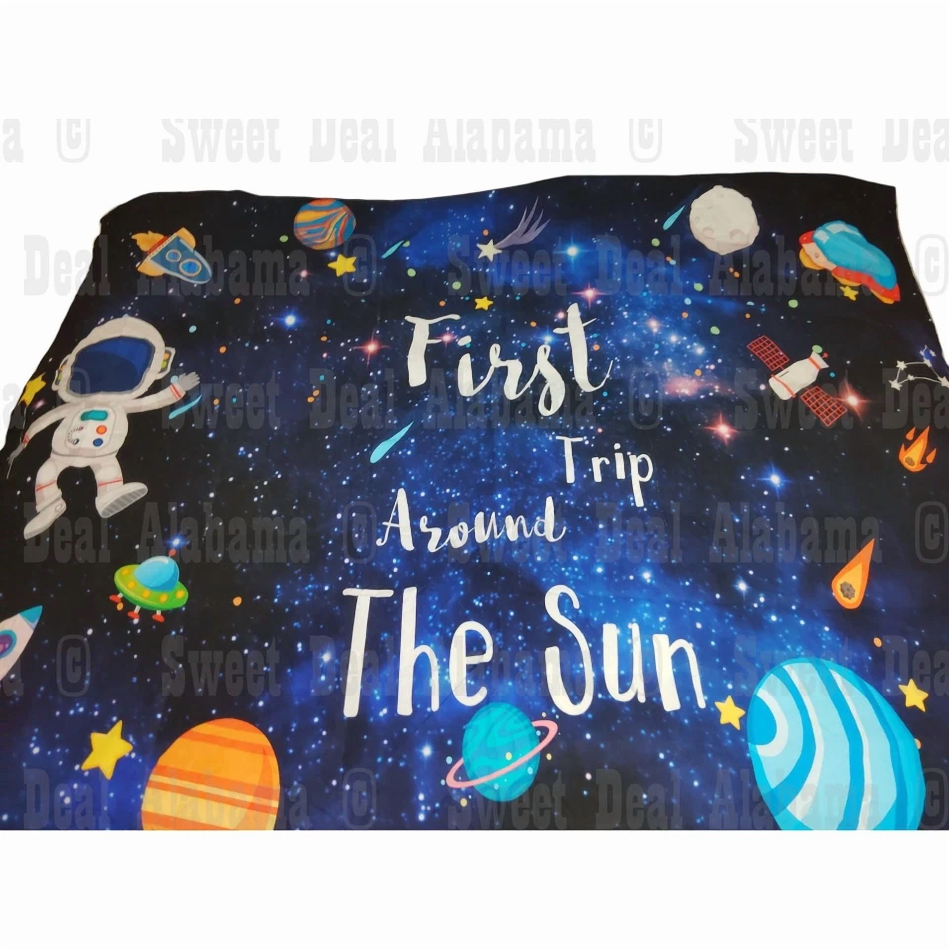 YANI First Trip Around The Sun Backdrop Outer Space Birthday Party Decoration (82 in x 60 in) sljex