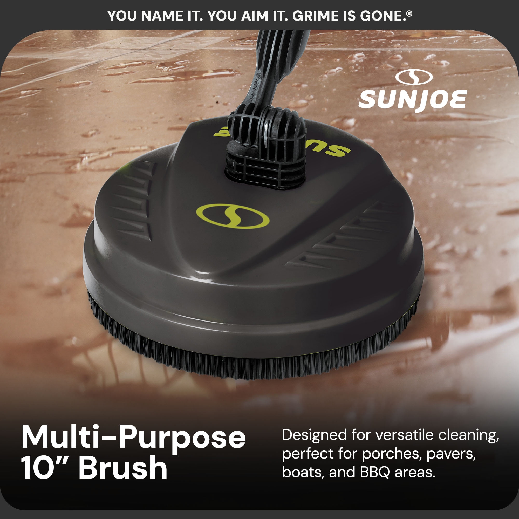 Sun Joe 10 Inch Pressure Washer Surface Cleaner Attachment (Green/Black, 10 in) 2bg1n