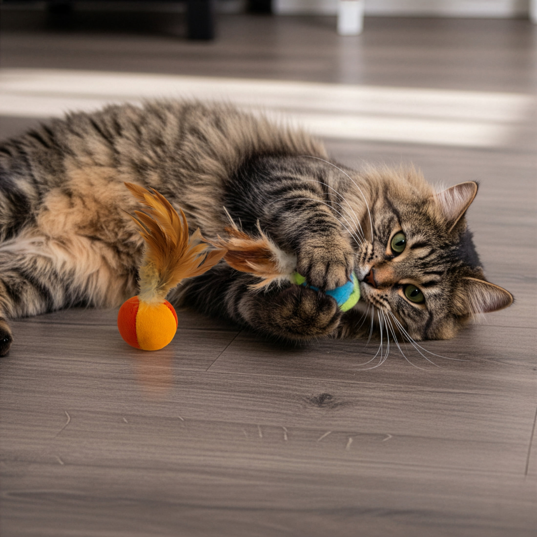 SmartyKat Flutter Balls Plush Catnip Cat Toys (Blue, 2 Pack) v8j6s - Image 7