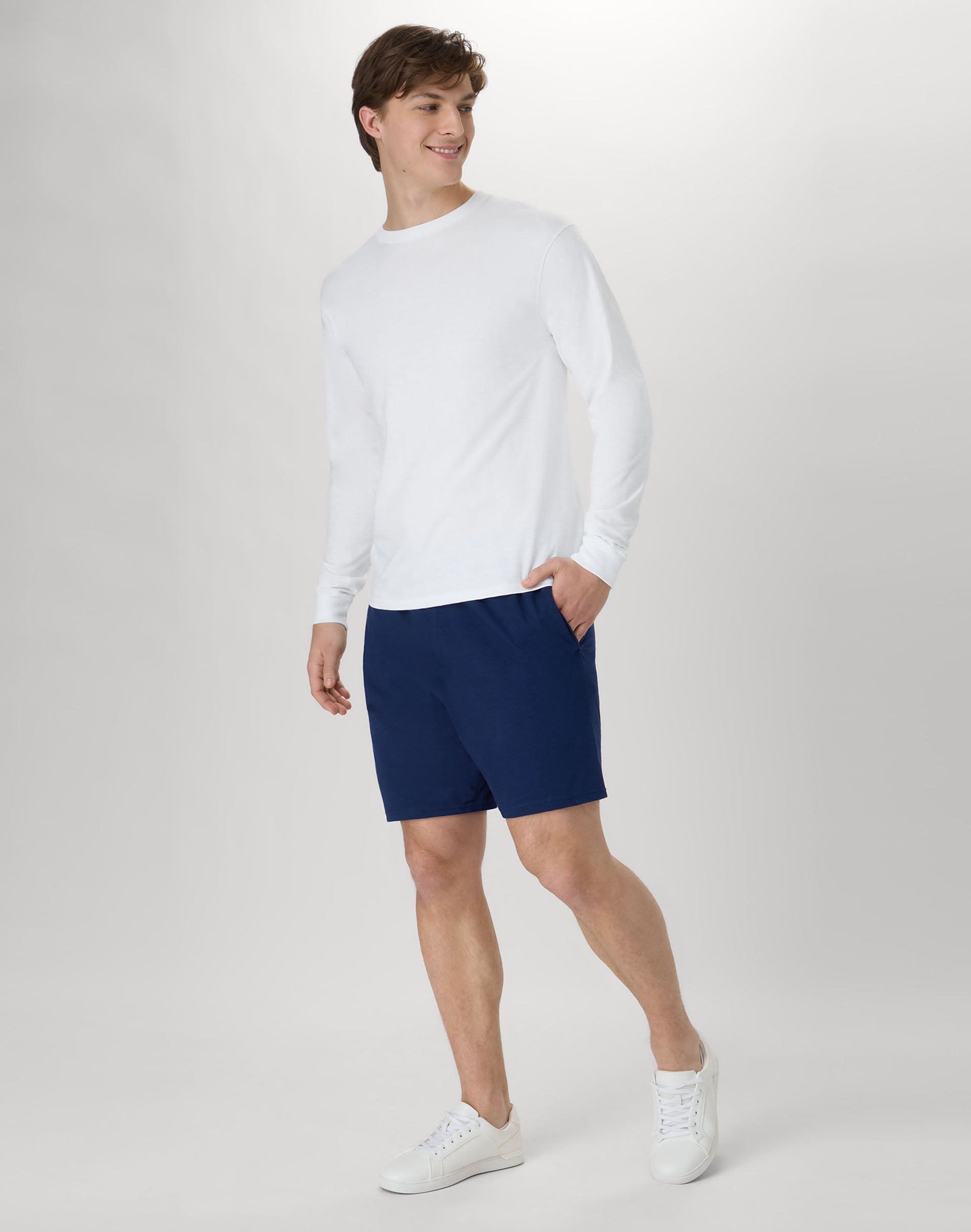 Hanes Essentials Men's Cotton Shorts with Pockets (Blue, S-4XL) dyzum