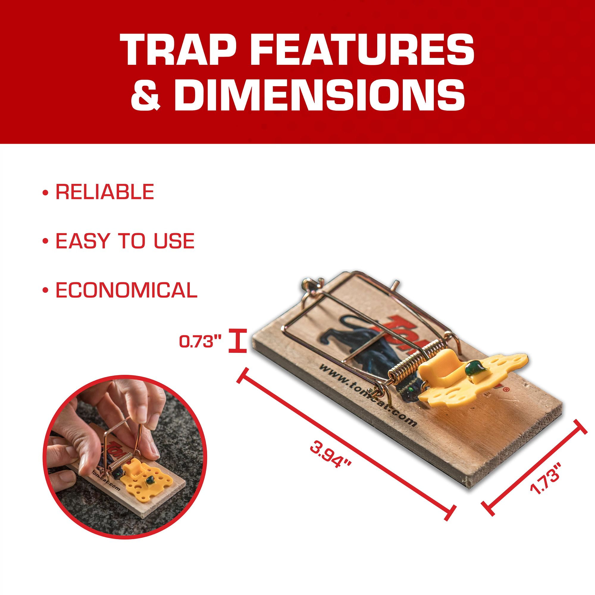 TOMCAT Mouse Traps (Wooden) Heavy-Duty Rodent Control (2 Pack) jd6os