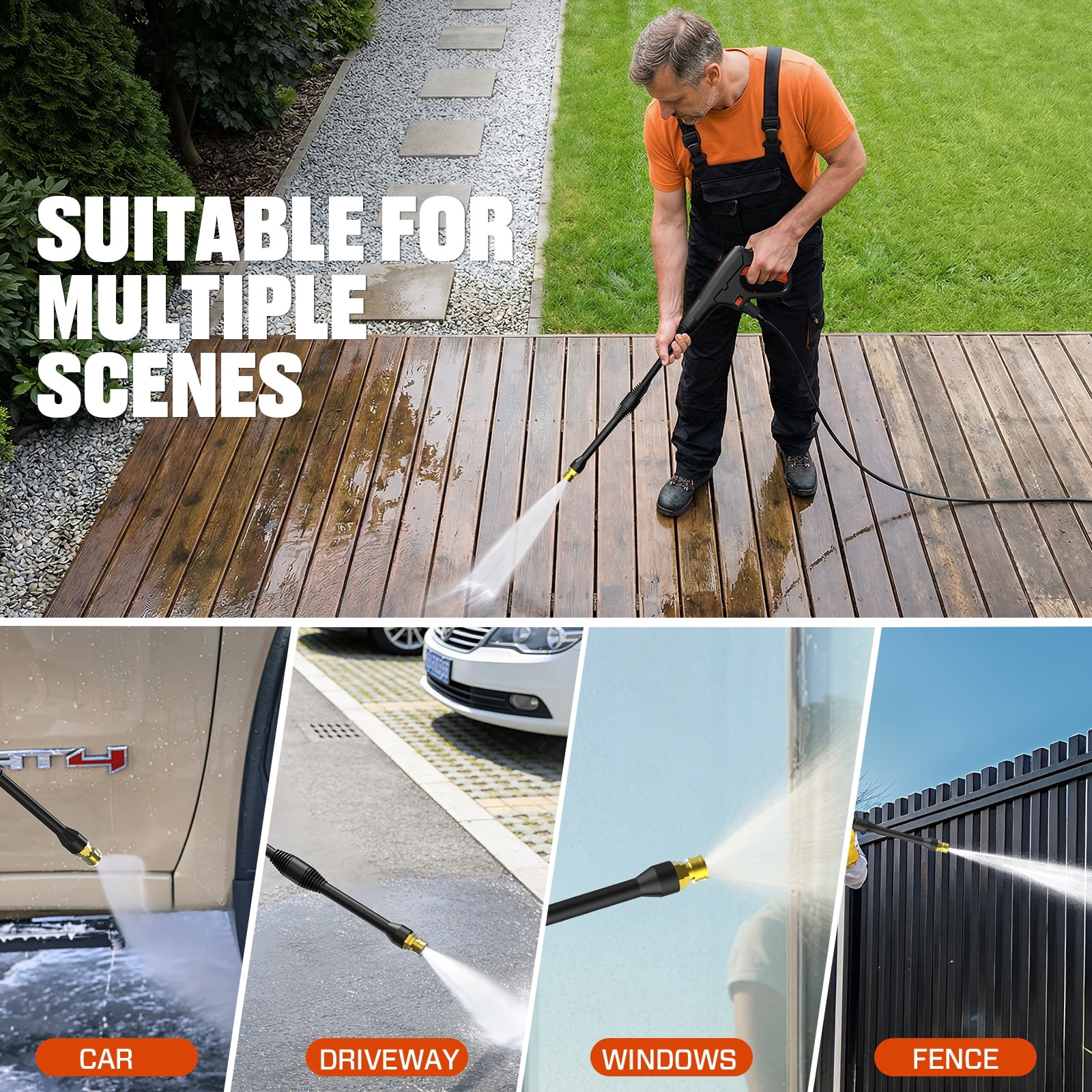 Senix 1600 PSI Electric Pressure Washer with 1.2 GPM Flow Rate and 20 ft Hose (11 Amp Motor) pzh1r