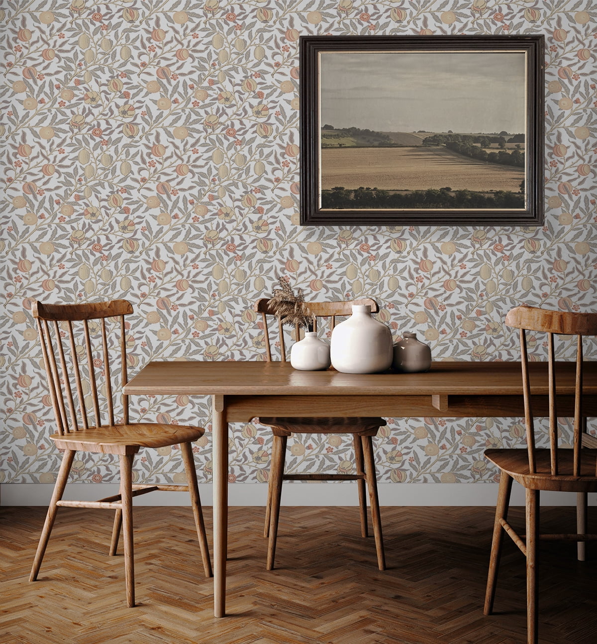 NextWall Pomegranate Peel and Stick Wallpaper (Daydream Grey & Melon, 20.9 in. W x 18 ft. L) e75d9